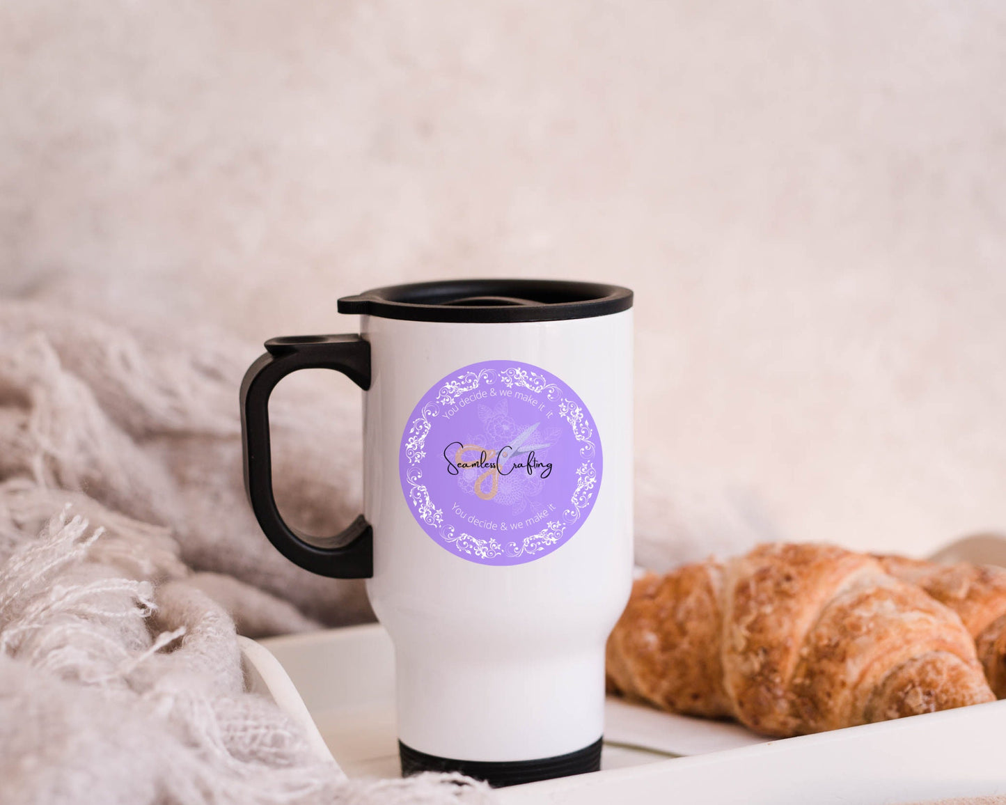 Personalised travel mug with any image, name , text logo, customised travel mug, mother's , father's Bridesmaid gift