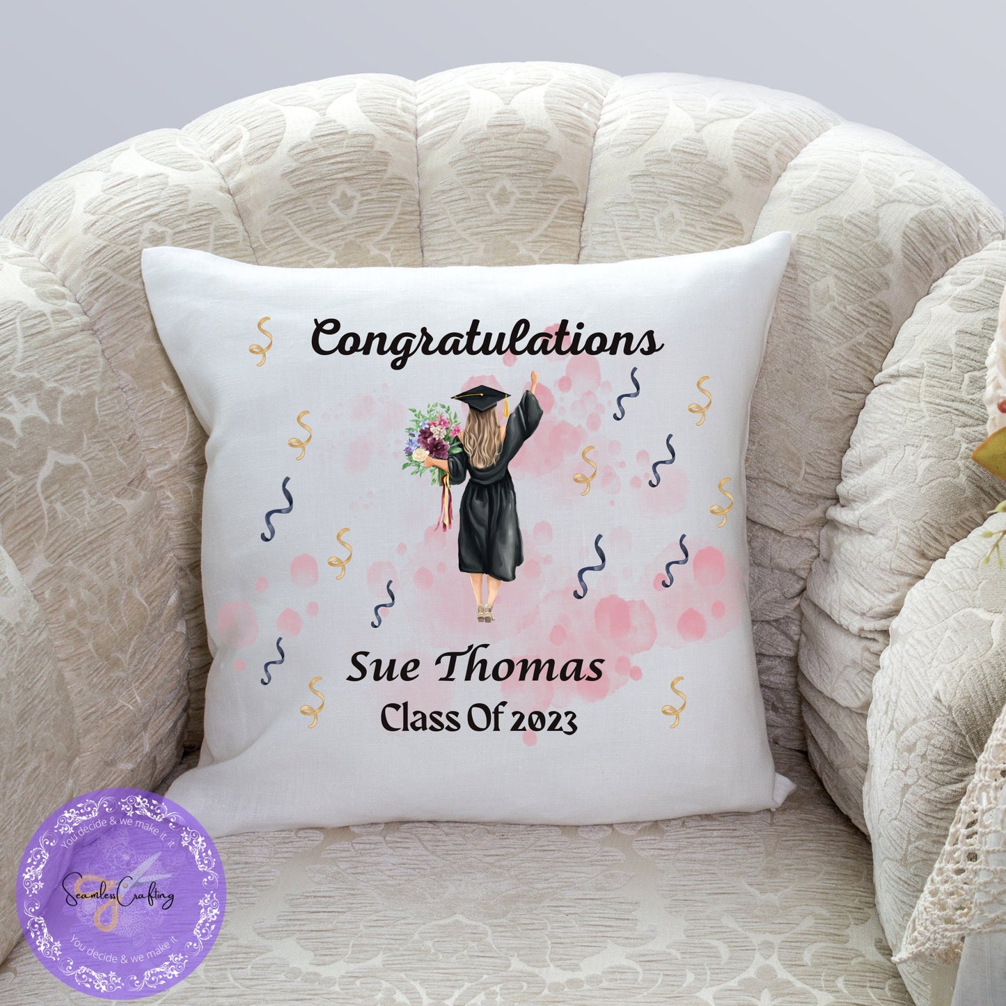 Personalized Graduation Cushion Gift, Gift For Graduation, Student Graduation Character Gift, University Graduate Gift