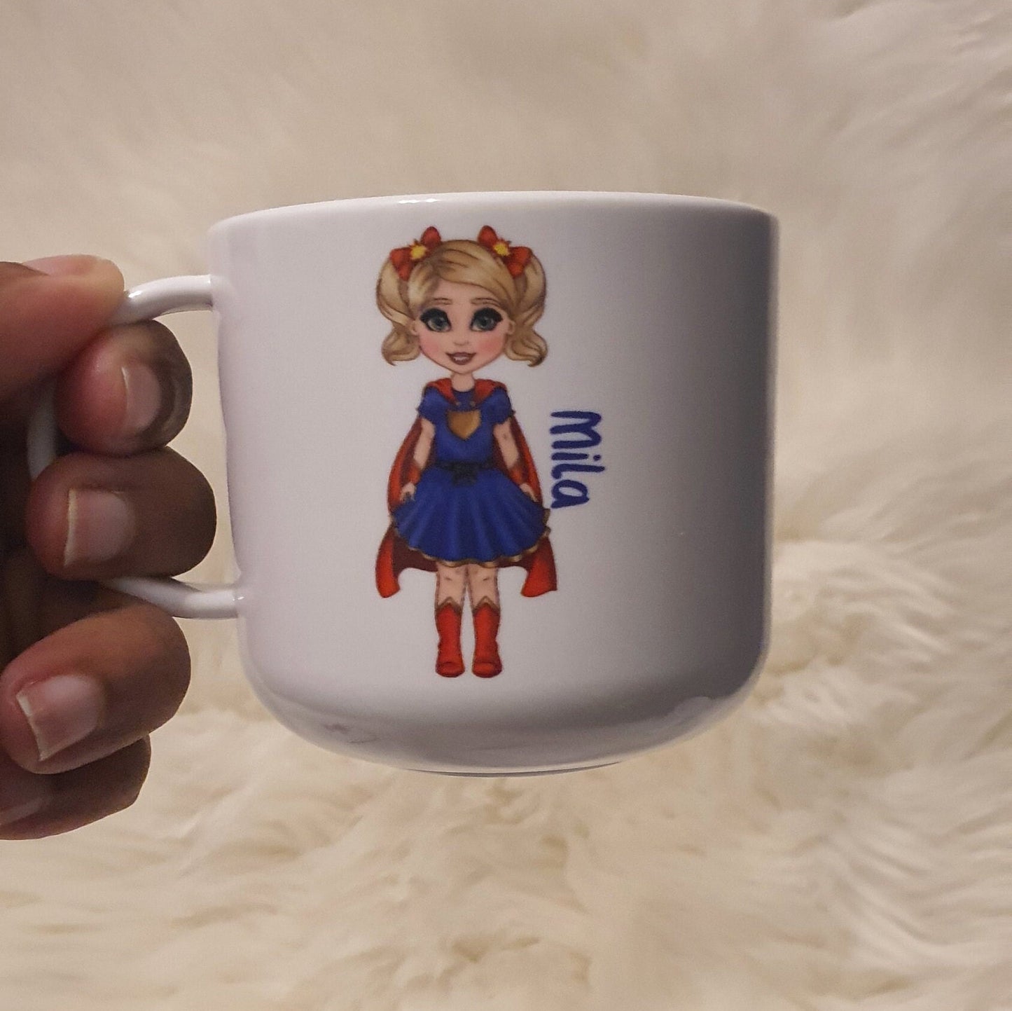 Personalised Child's Unbreakable Mug, Kids Plastic Mug, Super Hero Kids Cup, Gift For Birthday, Training Cup For Kids, Hot Chocolate Cup