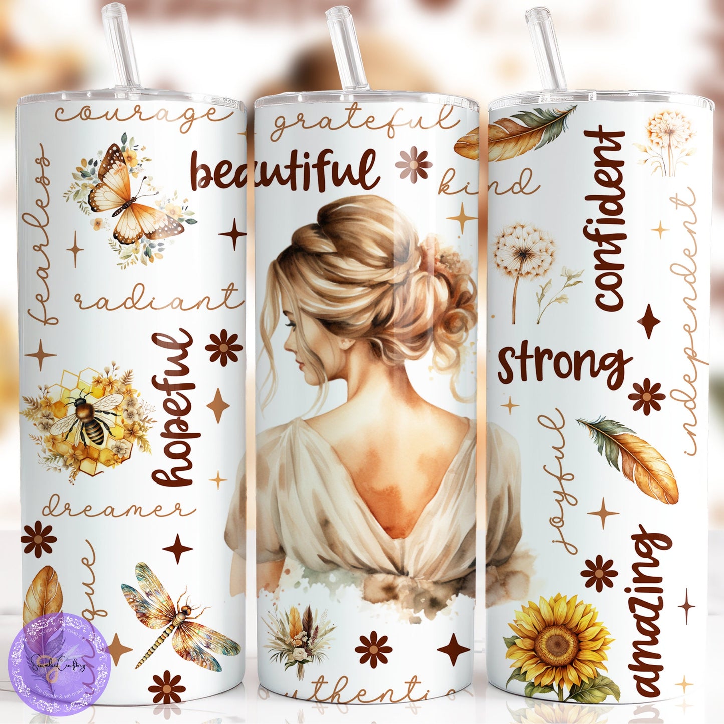 Inspirational Tumbler cup, Self-care, Gratitude, self-love, Different hair colours, Daily motivation, wellbeing tumbler, Mental Health