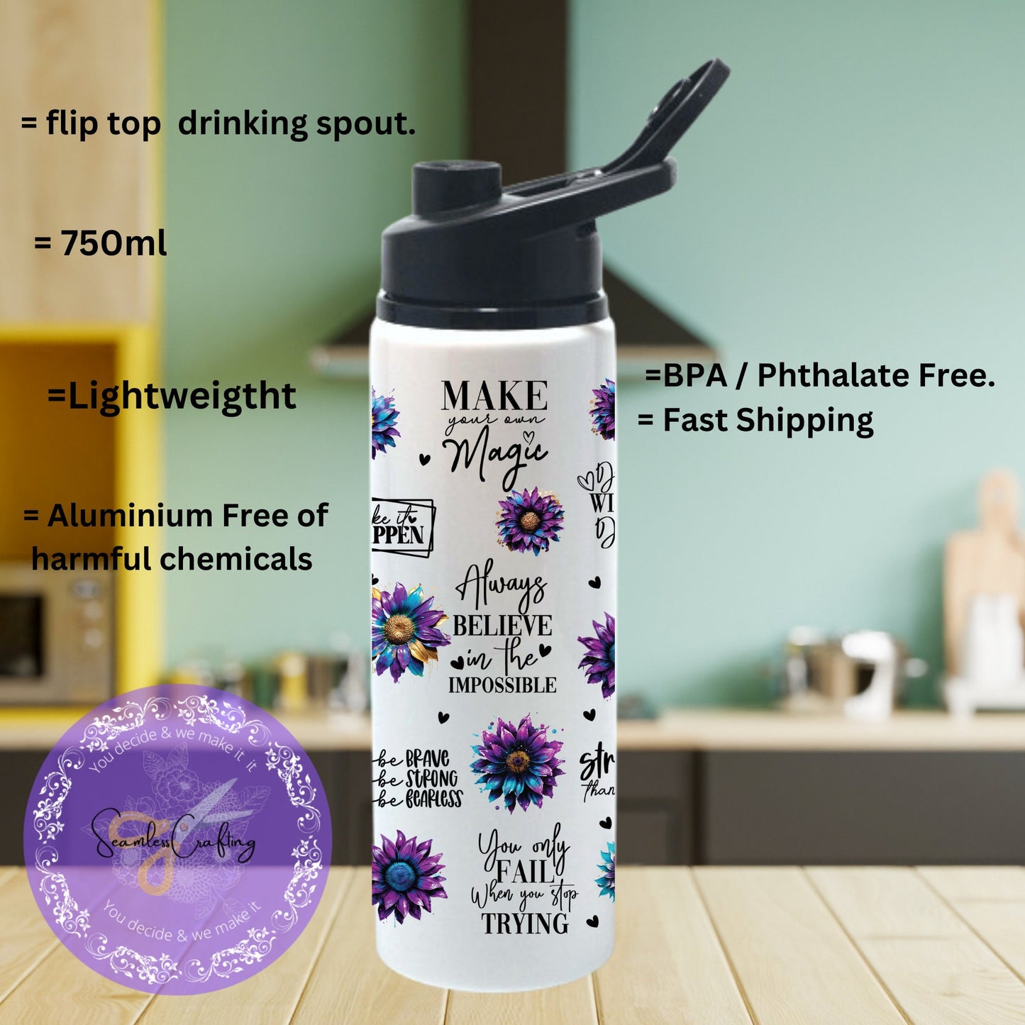Daily Manifestation Positive Reminders bottle, Mental Health Awareness, Positive affirmation self-love mindset bottle Wellbeing & self-care