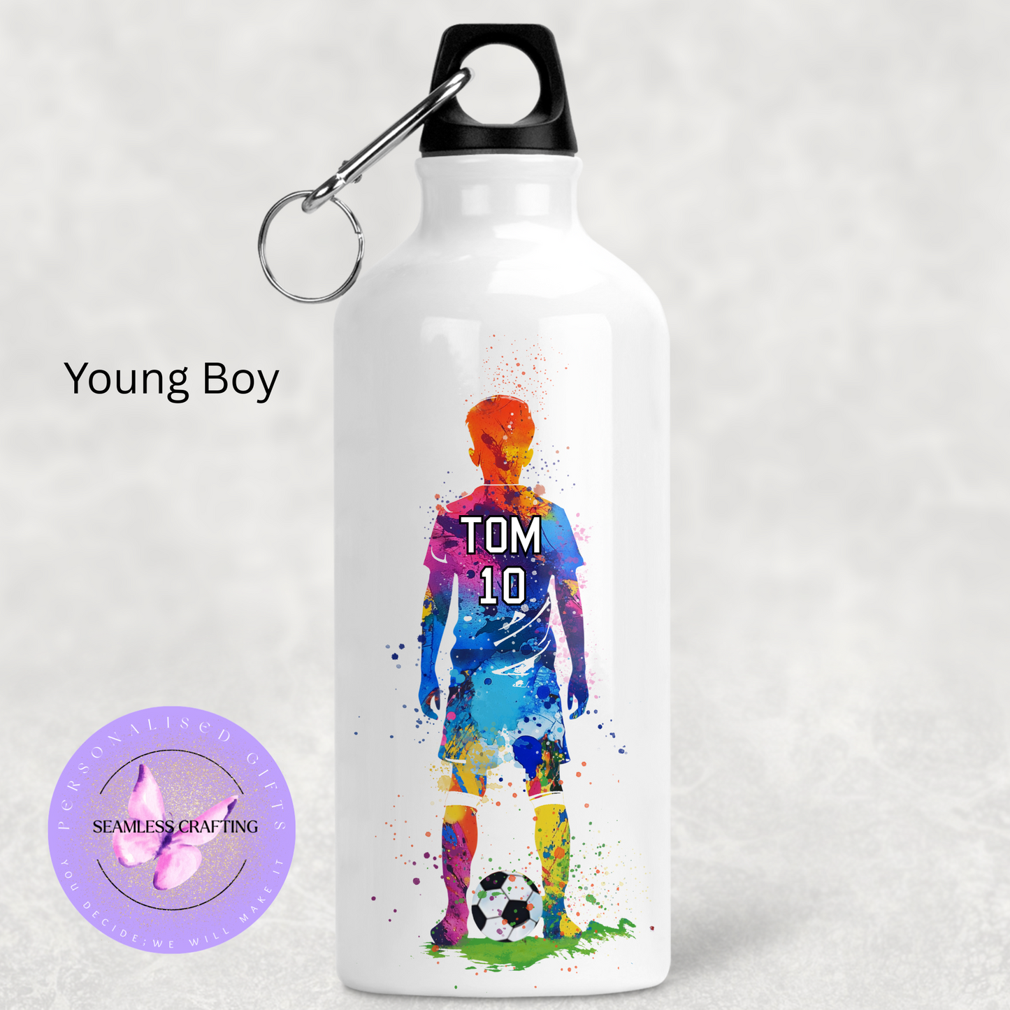 Personalised 400ml Sports Water Bottle – Watercolour Design | Custom Martial Arts, Dance, Football, Rugby, Horse Riding & More | Small UK Business