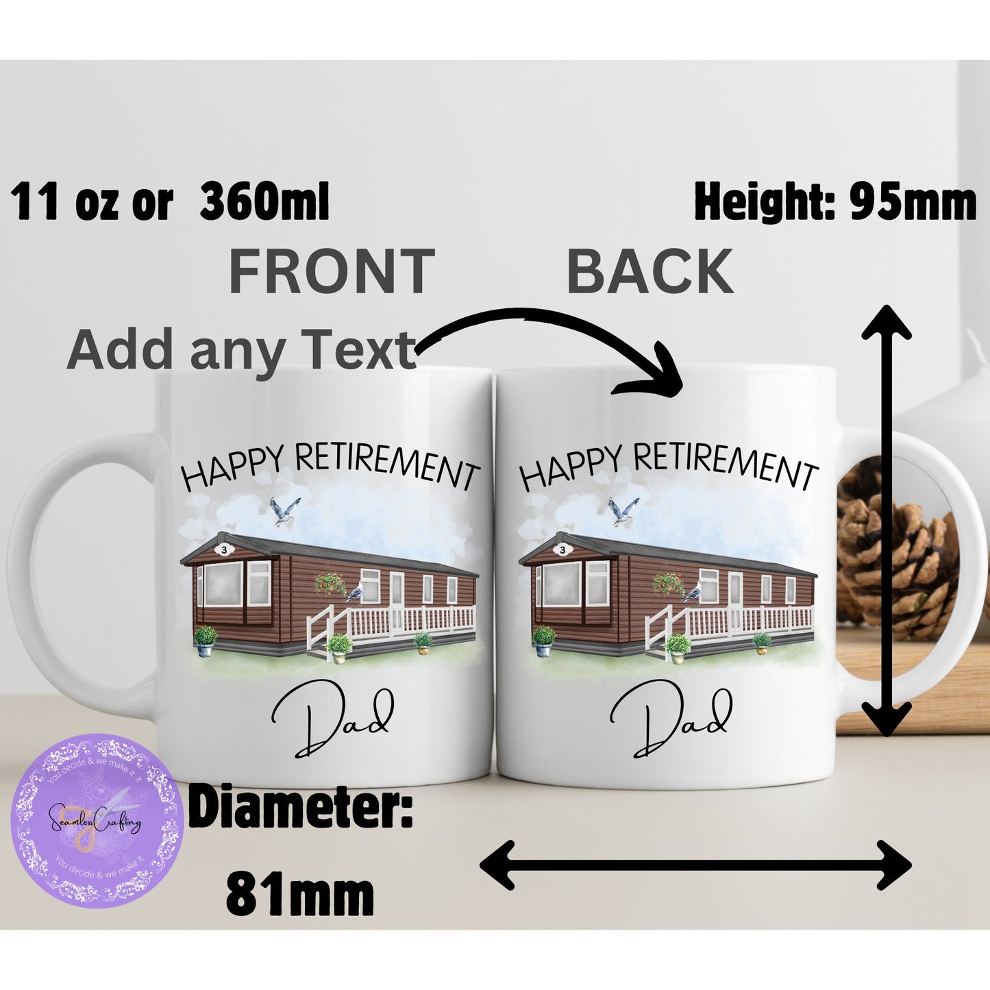 Personalised Static Caravan Ceramic mug gift, Custom any text & names,Campervan holiday gift, Static owners presents,New home coffee,tea cup