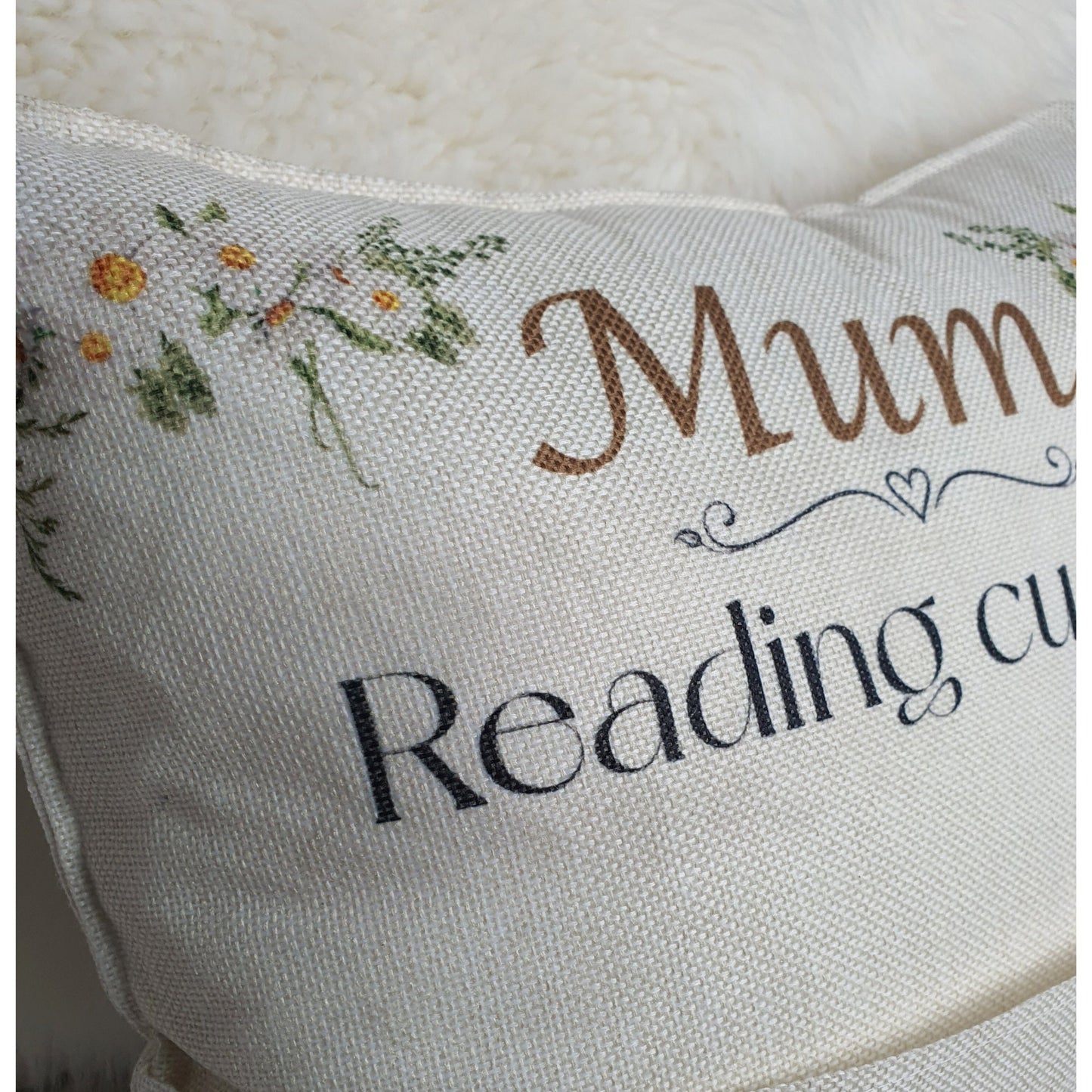 Personalised Pocket Reading Book Cushion, Sunflower book design gift, Booklover pillow Bedroom Decor, Unique Cushion Gift, Housewarming gift