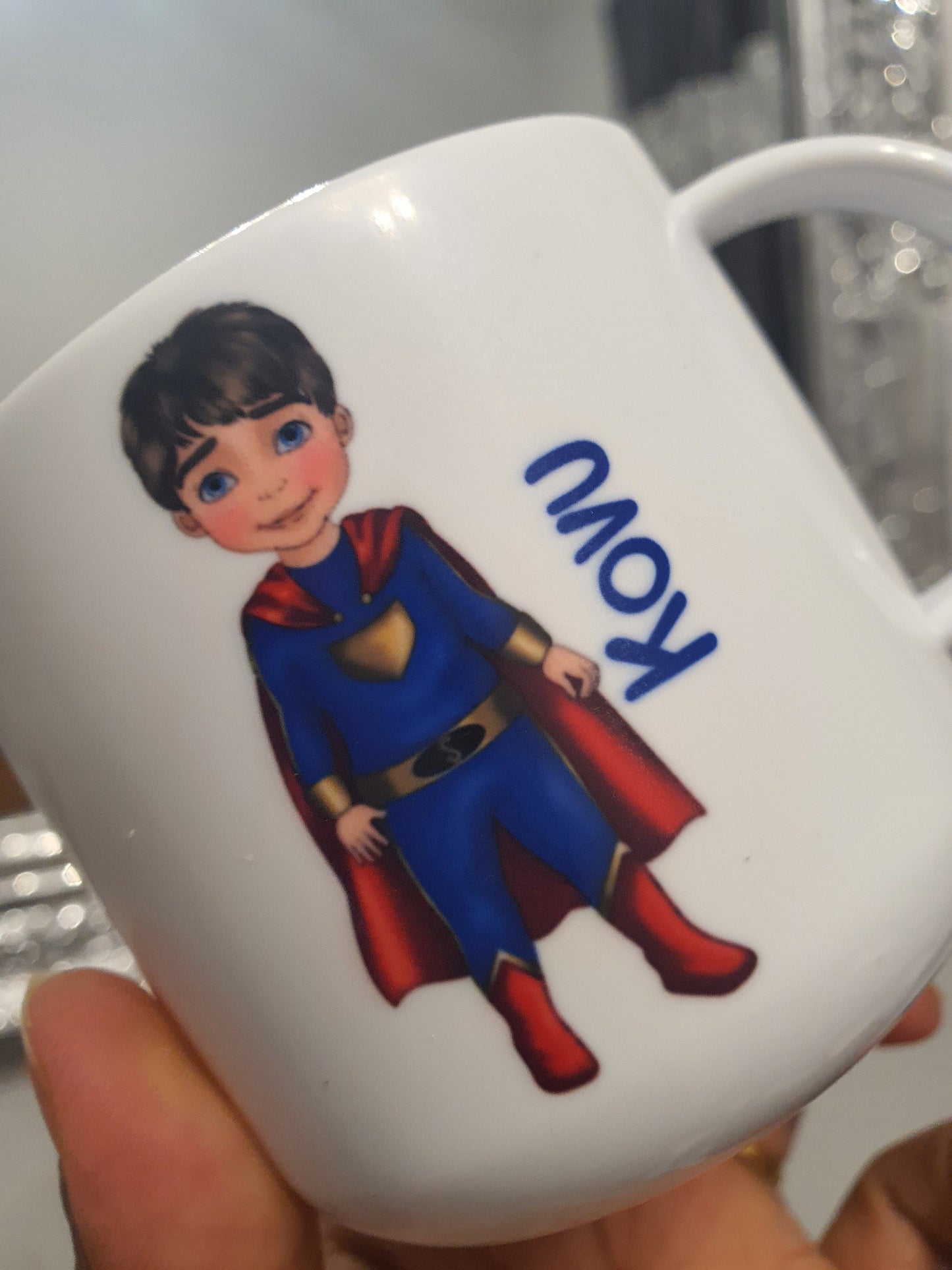 Personalised Child's Unbreakable Mug, Kids Plastic Mug, Super Hero Kids Cup, Gift For Birthday, Training Cup For Kids, Hot Chocolate Cup