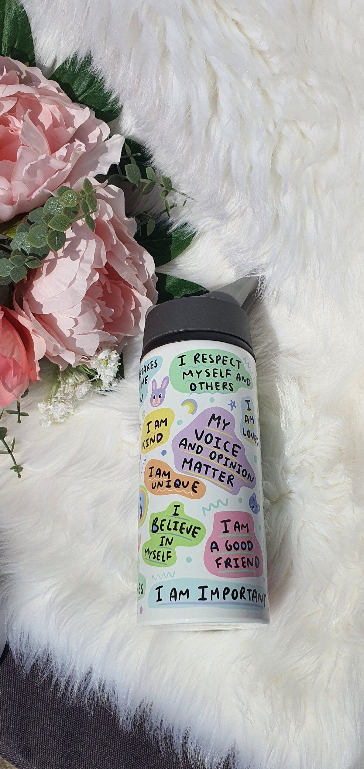 Personalised Kids Daily Affirmation Bottle, Tumbler, Kids Daily Affirmation , Hydration Kids Bottle, Boost Self-Esteem and Confidence , PE