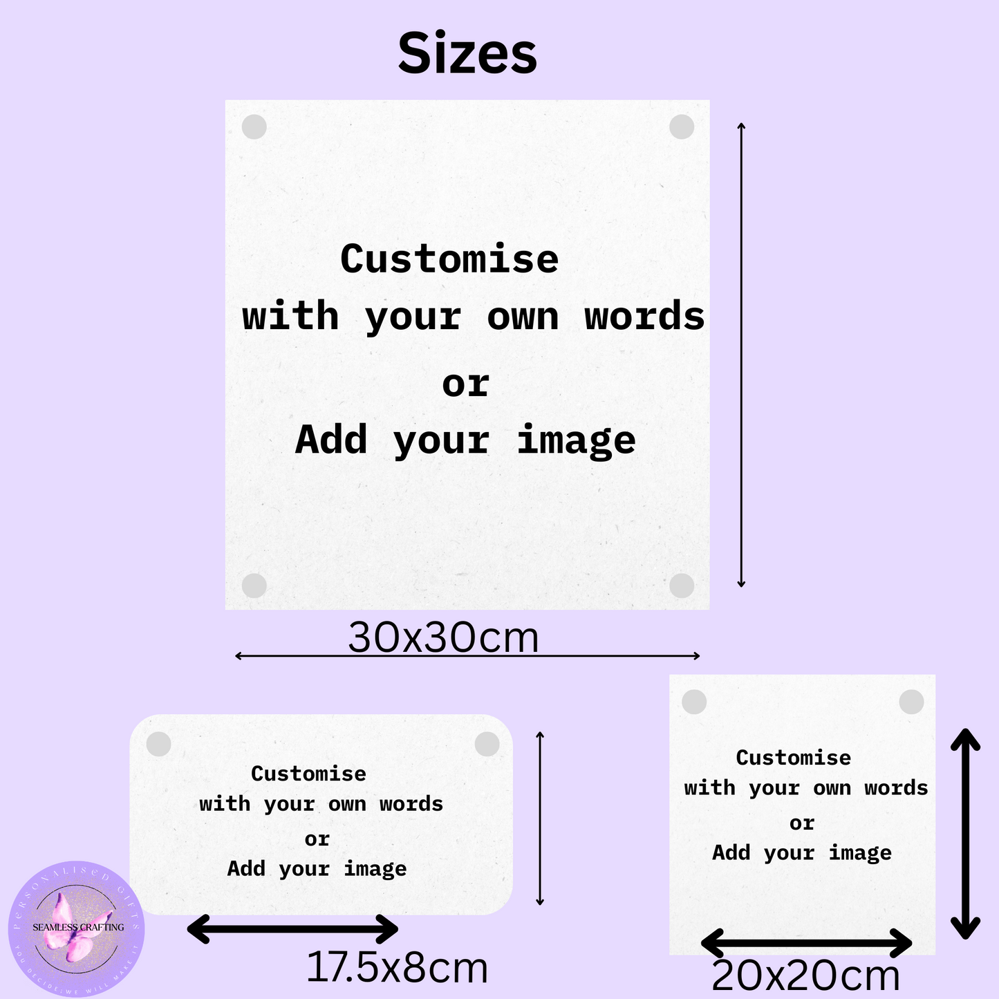 Personalised Metal Sign – Custom Printed Aluminium Sign with Text or Image – UV Protected Waterproof Indoor & Outdoor Sign
