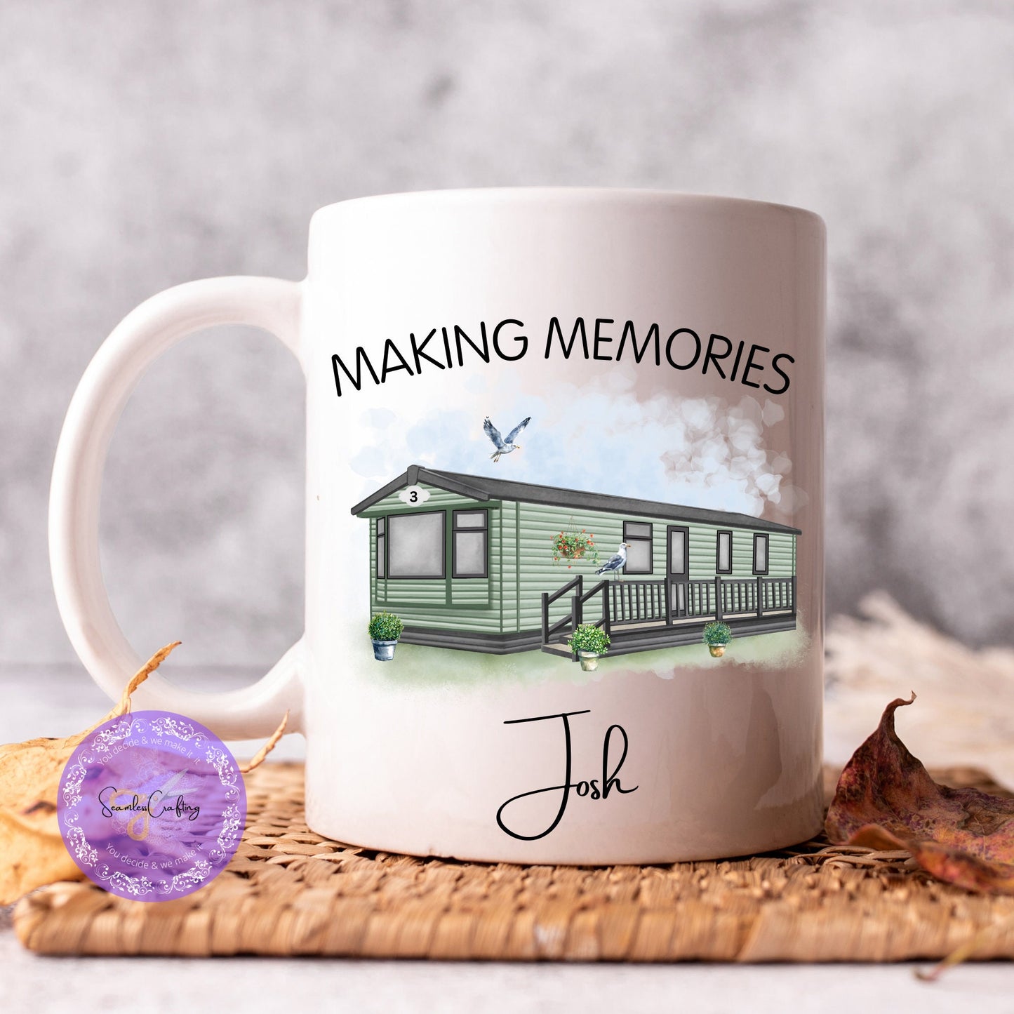 Personalised Static Caravan Ceramic mug gift, Custom any text & names,Campervan holiday gift, Static owners presents,New home coffee,tea cup
