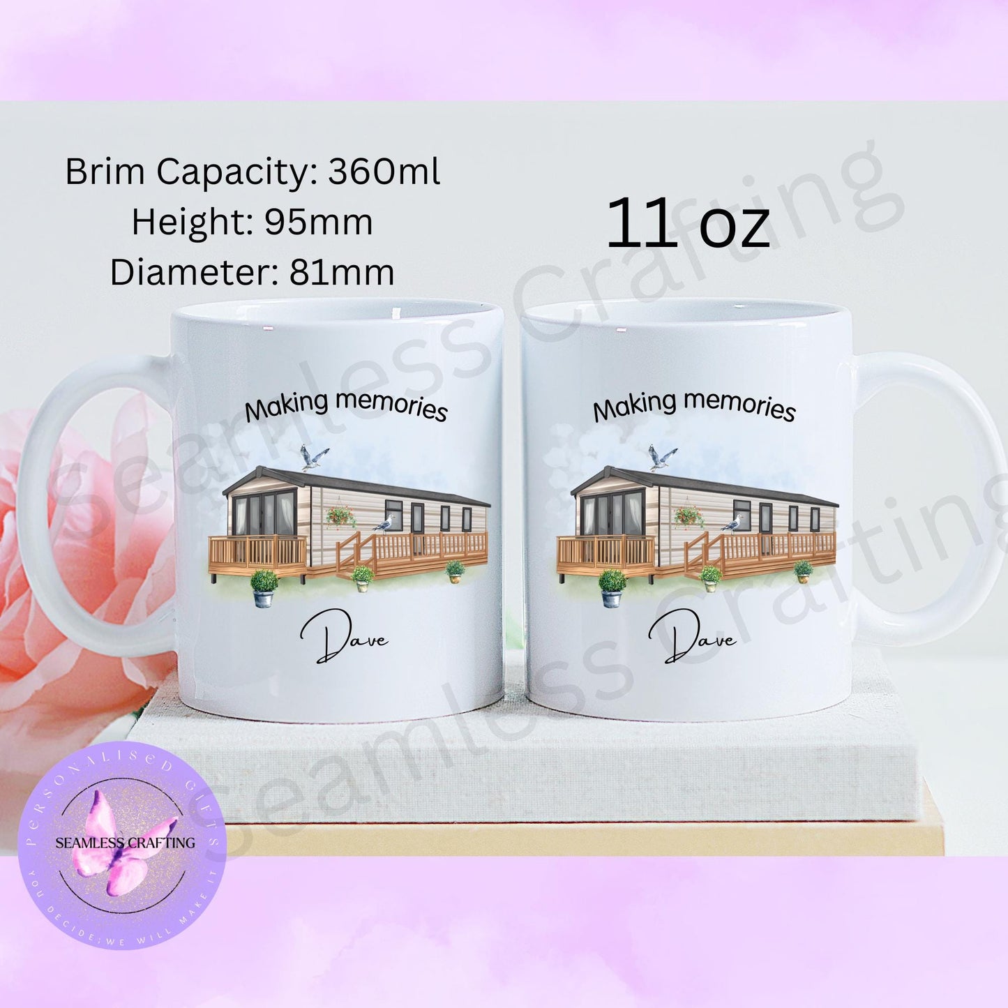Personalised Static Caravan gift, Custom any text & names, Campervan holiday gift, Static owners ornament, cushion presents, New home gift