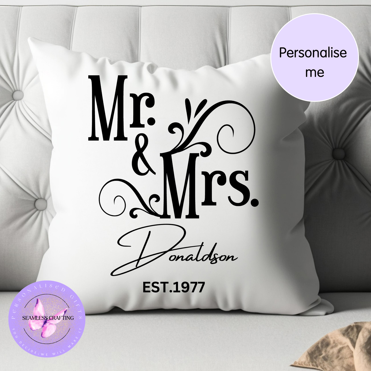 Personalised Wedding Gift Pillow, Mr & Mrs Wedding Gift, Wedding Cushion, Wedding Anniversary Gift, Couple Wedding Gift, Bride and groom
