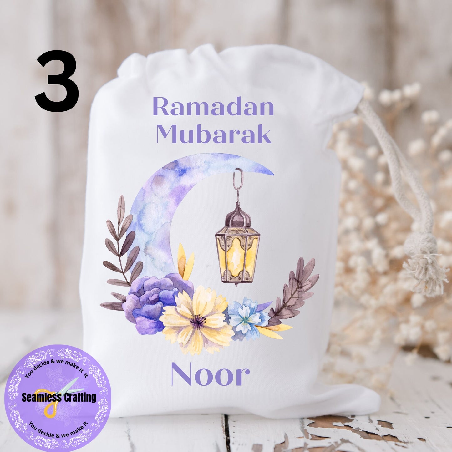Personalised Arabic,English Eid Bag, Eid Sacks,Bags,Ramadan, Eid Mubarak Party Gift Bags, Clothes, Treat, Custom,