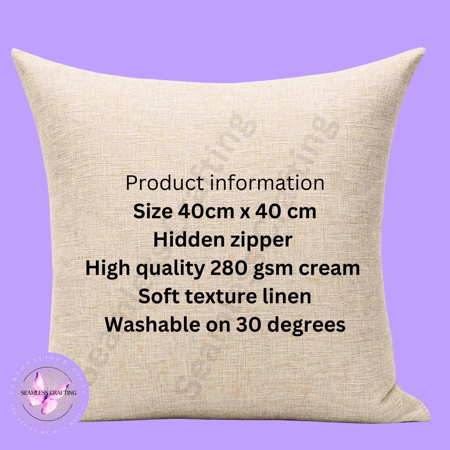 Personalised Book Cushion – Custom Reading Pillow with Character Design | 40x40cm Linen Cushion for Book Lovers & Bedroom Décor