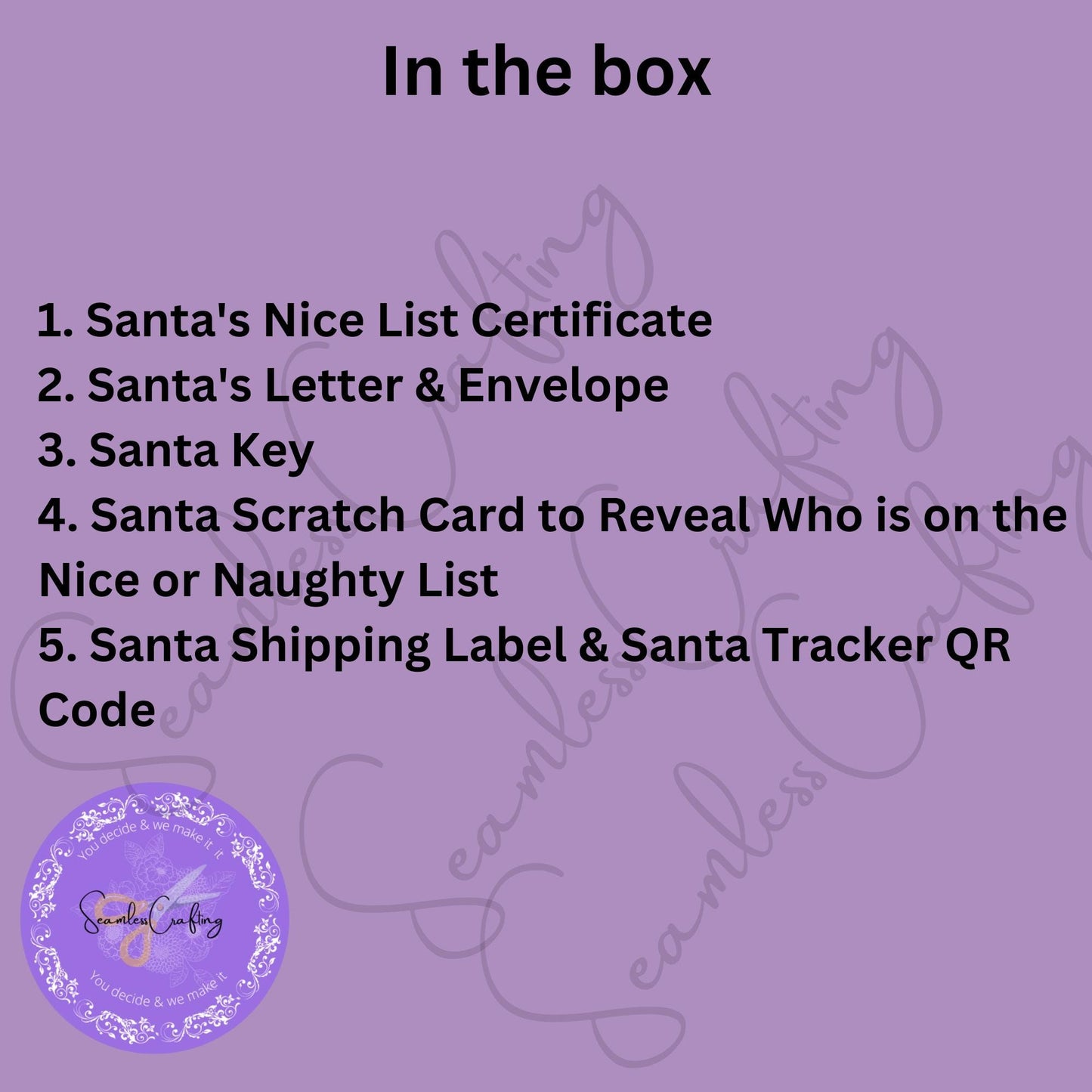 Personalised Santa nice list certificates, Scratch & reveal card letter from Father Christmas, Sant Key, Santa Shipping label QR code Bundle