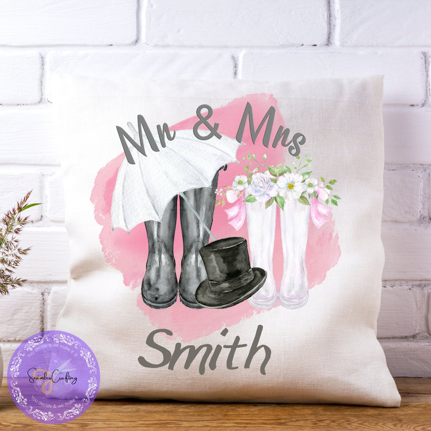 Personalised Wedding Gift Pillow, Mr & Mrs Wedding Gift, Wedding Pillow Cover, Wedding Anniversary Gift, Couple Wedding Gift, Newlywed Gift