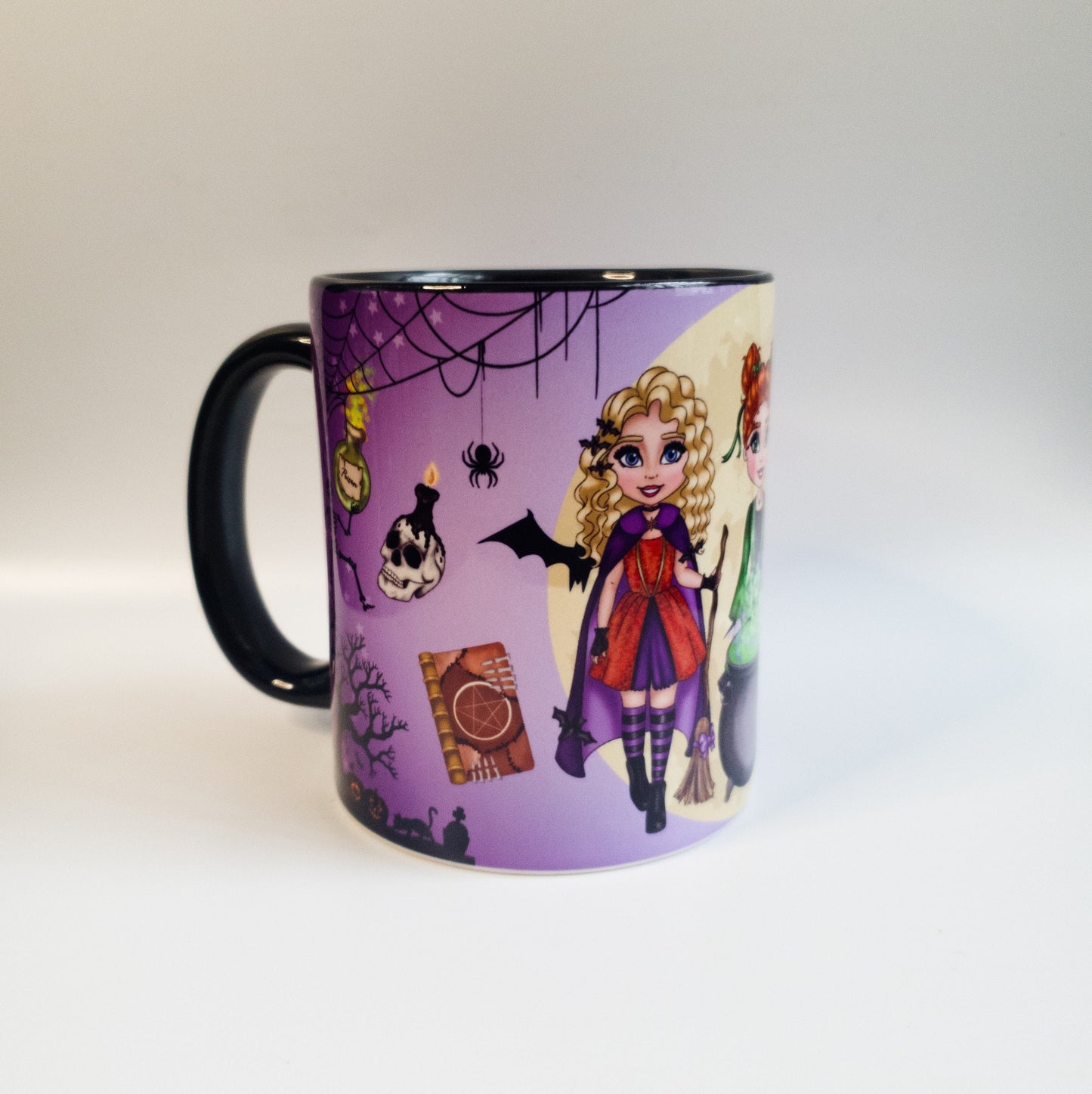 Personalised Witch Sisters mug, Custom Witches mug, Witches & Cauldron Mug, Halloween Witches Mug, Gift for her, witchy lover cup,