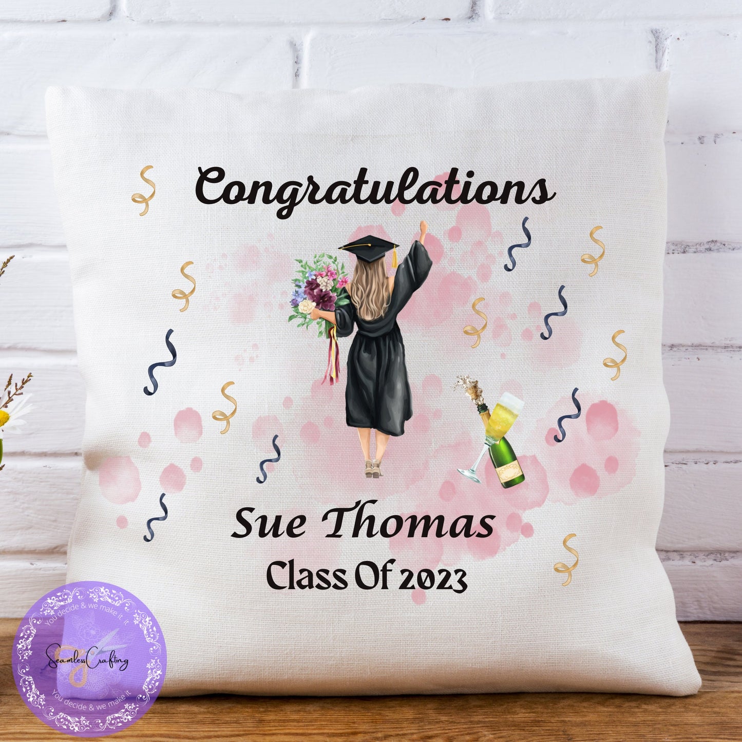 Personalized Graduation Cushion Gift, Gift For Graduation, Student Graduation Character Gift, University Graduate Gift