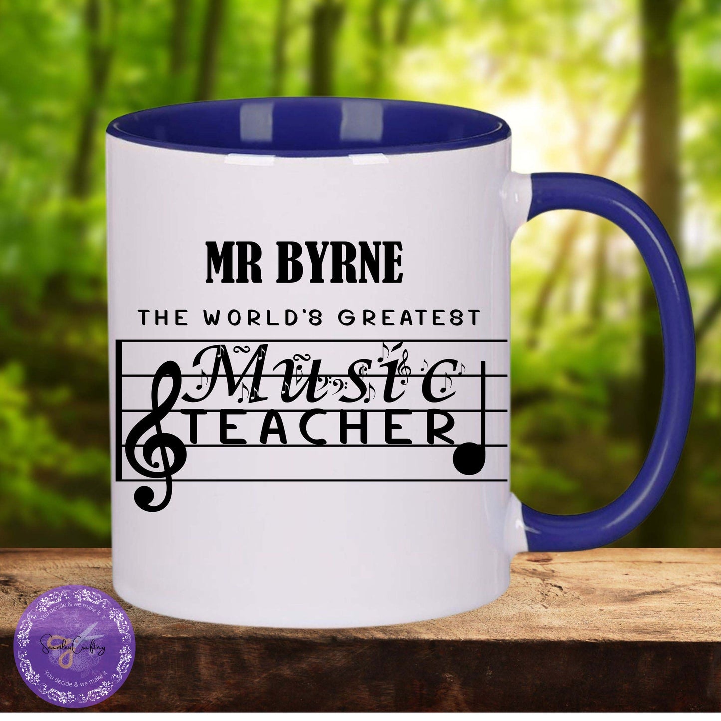 Personalised Music Teacher Gif Mug, Music Note Mug, Teacher appreciation gift mug, Musician Gift Cup, Music Lover, Gift For Music Teacher