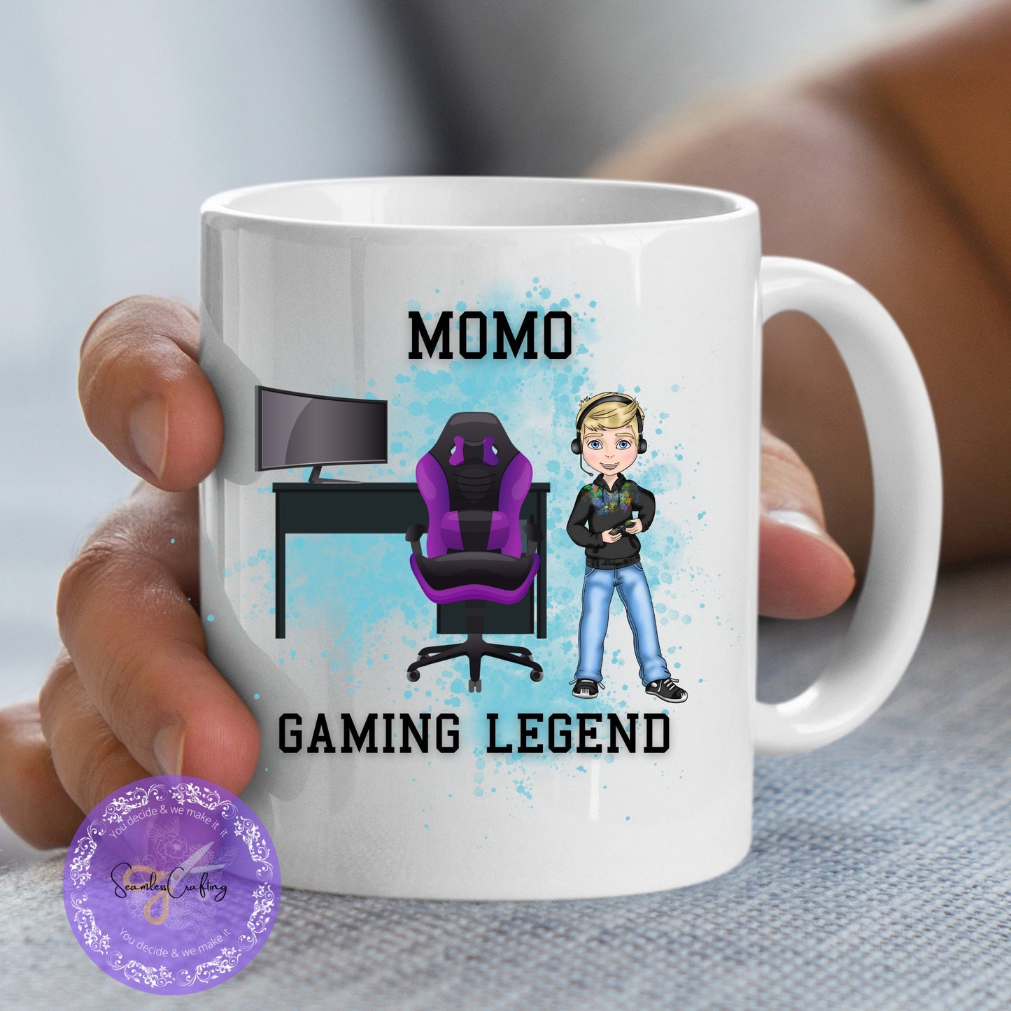 Personalised Character Boy Gamer Mug, Gift For Him, Video Game Controller, Boy Gamer, Gamer Mug Set, Gift For Son, Gift For Boy, Gaming Gift