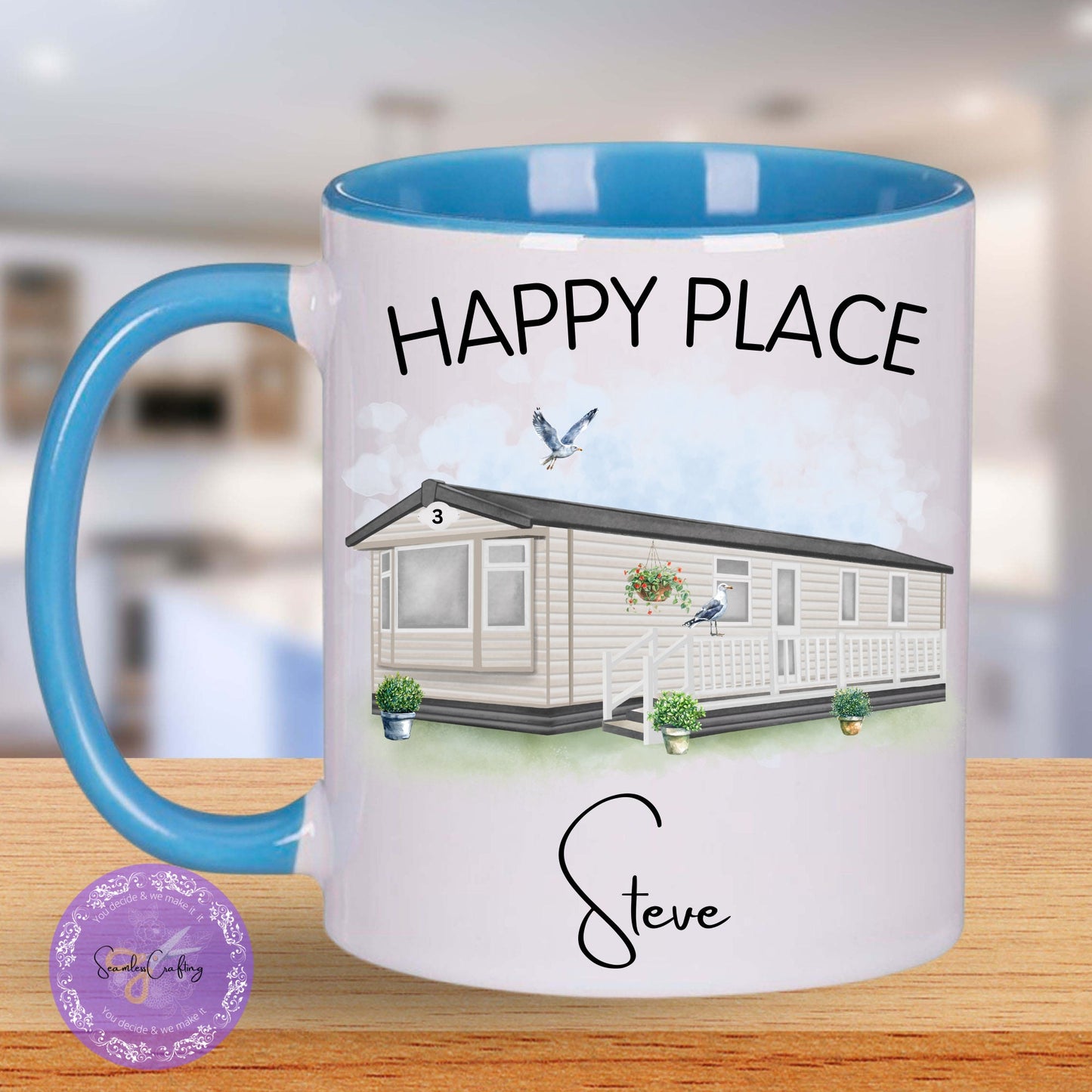 Personalised Static Caravan Ceramic mug gift, Custom any text & names,Campervan holiday gift, Static owners presents,New home coffee,tea cup
