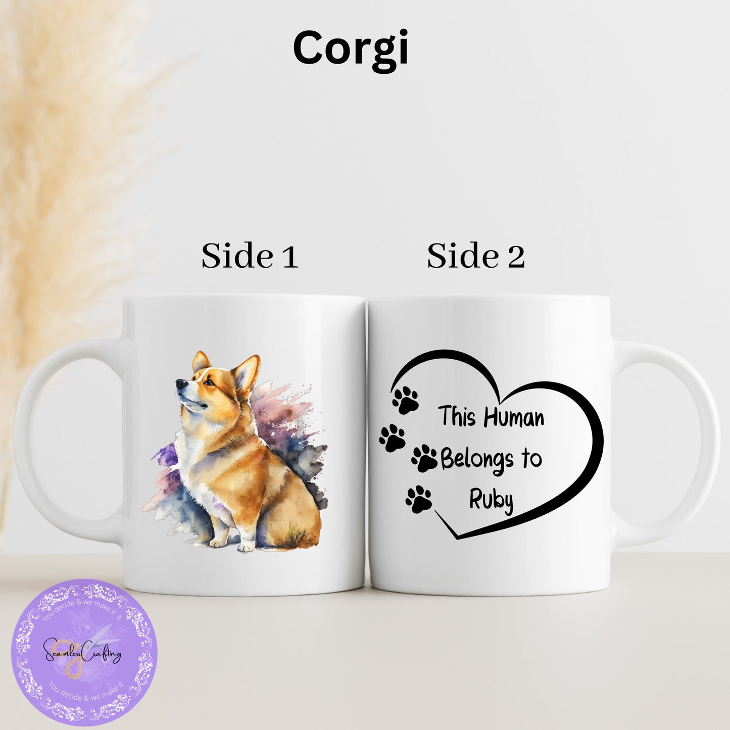 Peronalised common dog breed mug, Gift For dog owner, Custom Dog Mug, Watercolour Dog Mug, Pet Mug, Funny qoute, Silly Dog qoute cup,