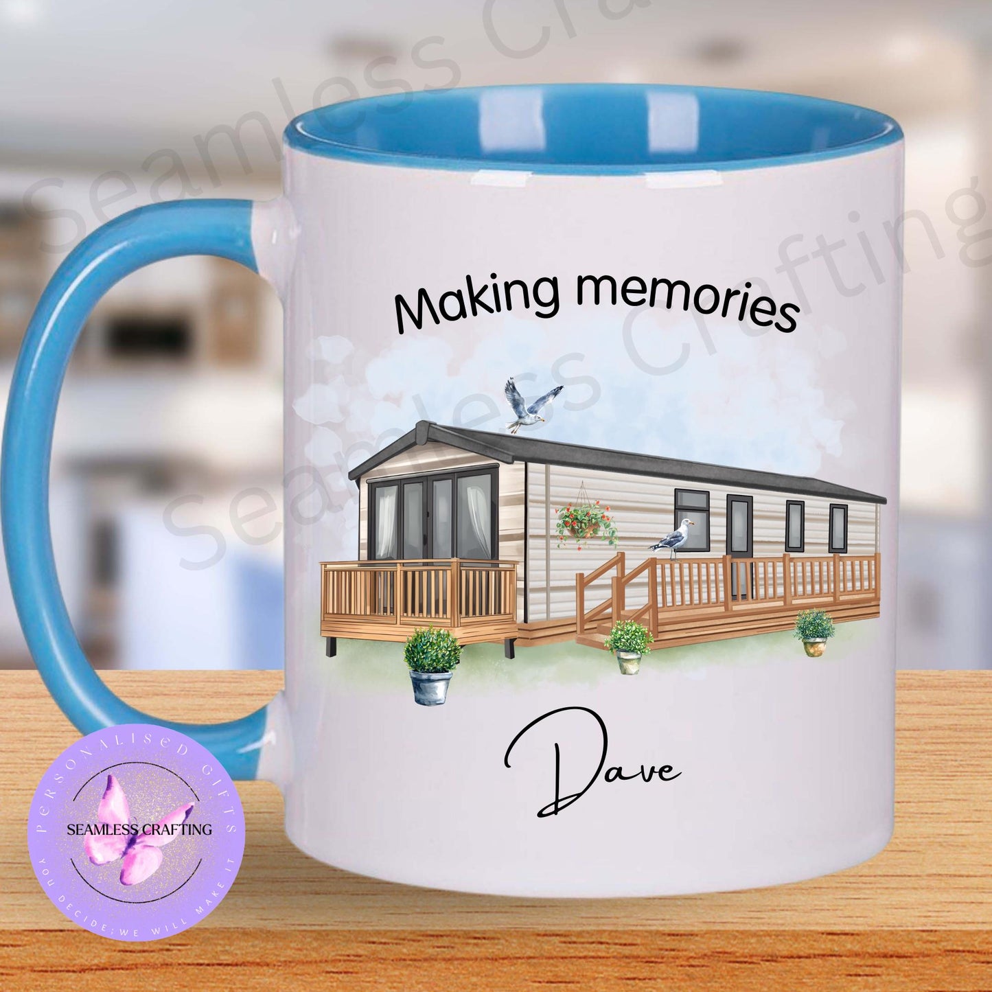 Personalised Static Caravan gift, Custom any text & names, Campervan holiday gift, Static owners ornament, cushion presents, New home gift