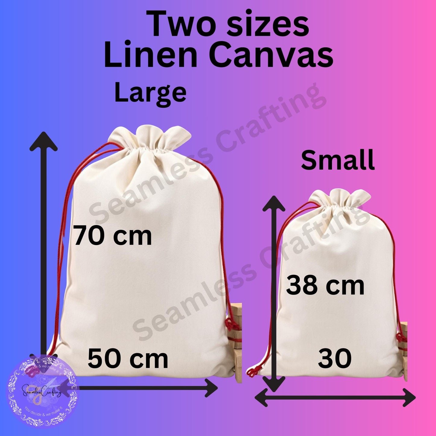 Personalised Santa Sack, Express Delivery bag, Add any name, Thick linen canvas, Drawstring Toys bag, Christmas Eve bag, Gifts for children