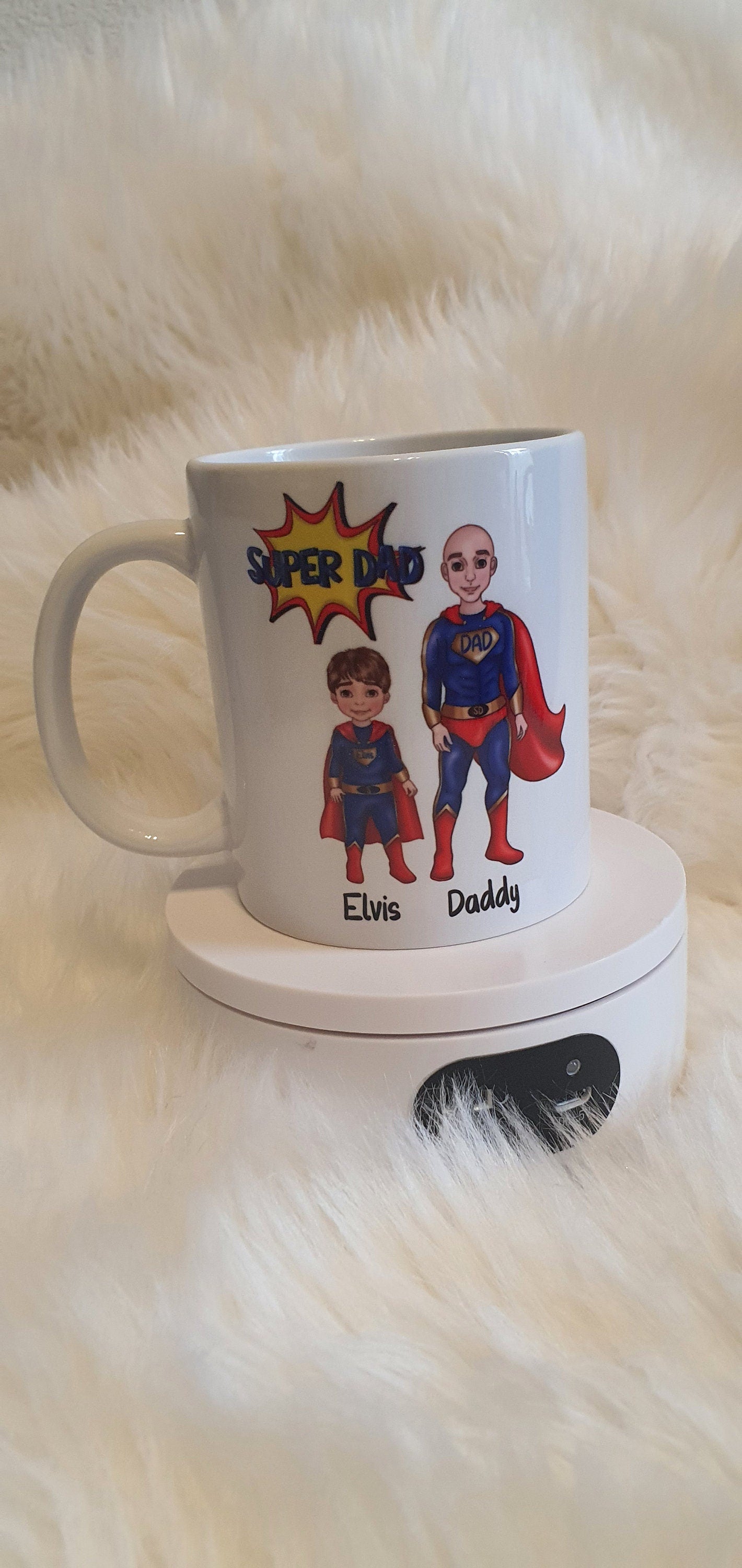 Personalised Superhero Dad Character and kids, Father's Day Gift, Father & Kids Mug, Best Dad Gift Superhero, Father's Day Gift from kids