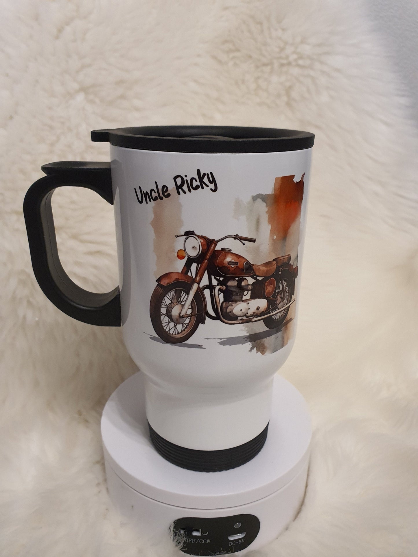 Personalised Hot Drink Travel mug Father's Day Gift, Custom Travel Mug, Motorcycle Gift for Him, Photo Travel Mug, Stainless Steel cup