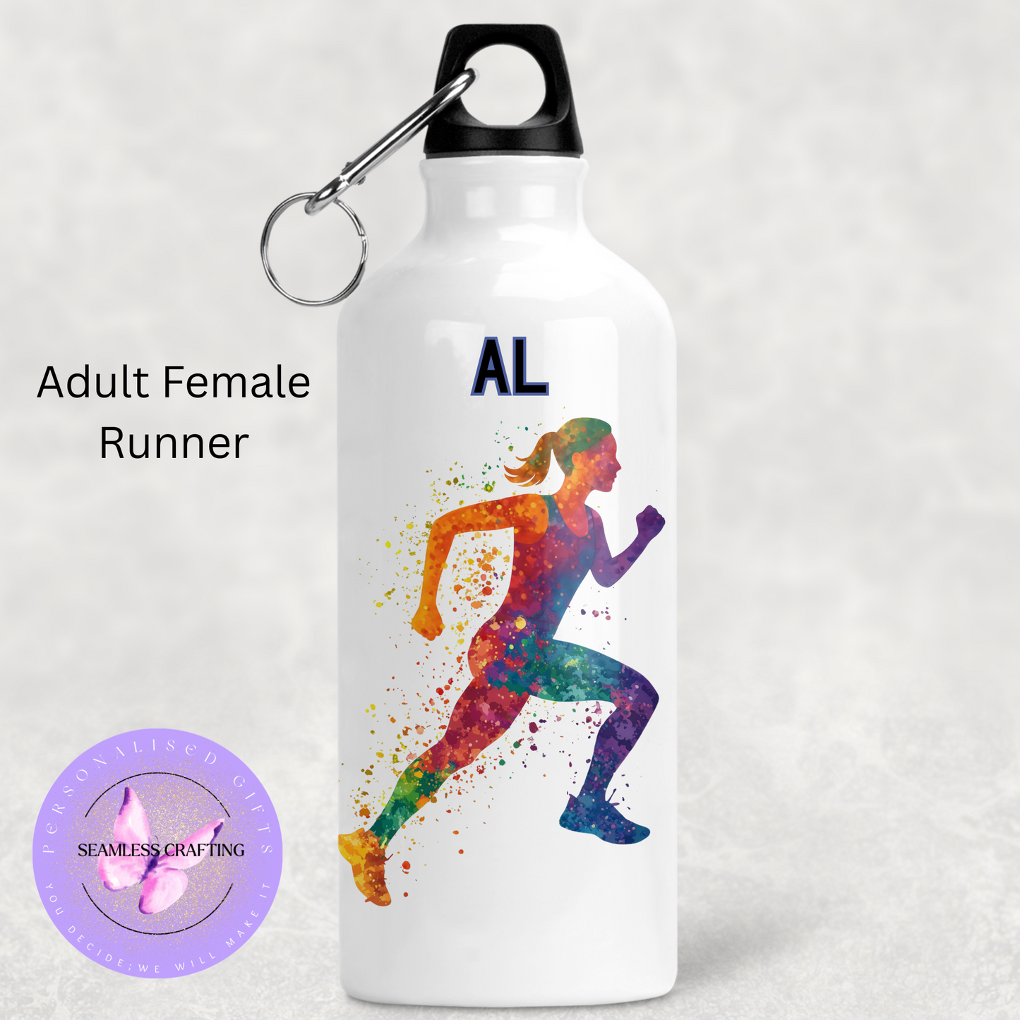 Personalised 400ml Sports Water Bottle – Watercolour Design | Custom Martial Arts, Dance, Football, Rugby, Horse Riding & More | Small UK Business