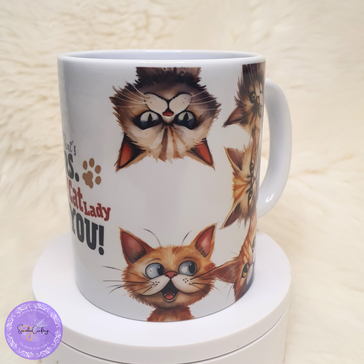 Personalised Crazy Cat Lady Mug – Custom Name Cat Lover Gift, Funny Cat Owner Coffee Cup, 11oz Ceramic Mug for Her, Gift for Cat Mum