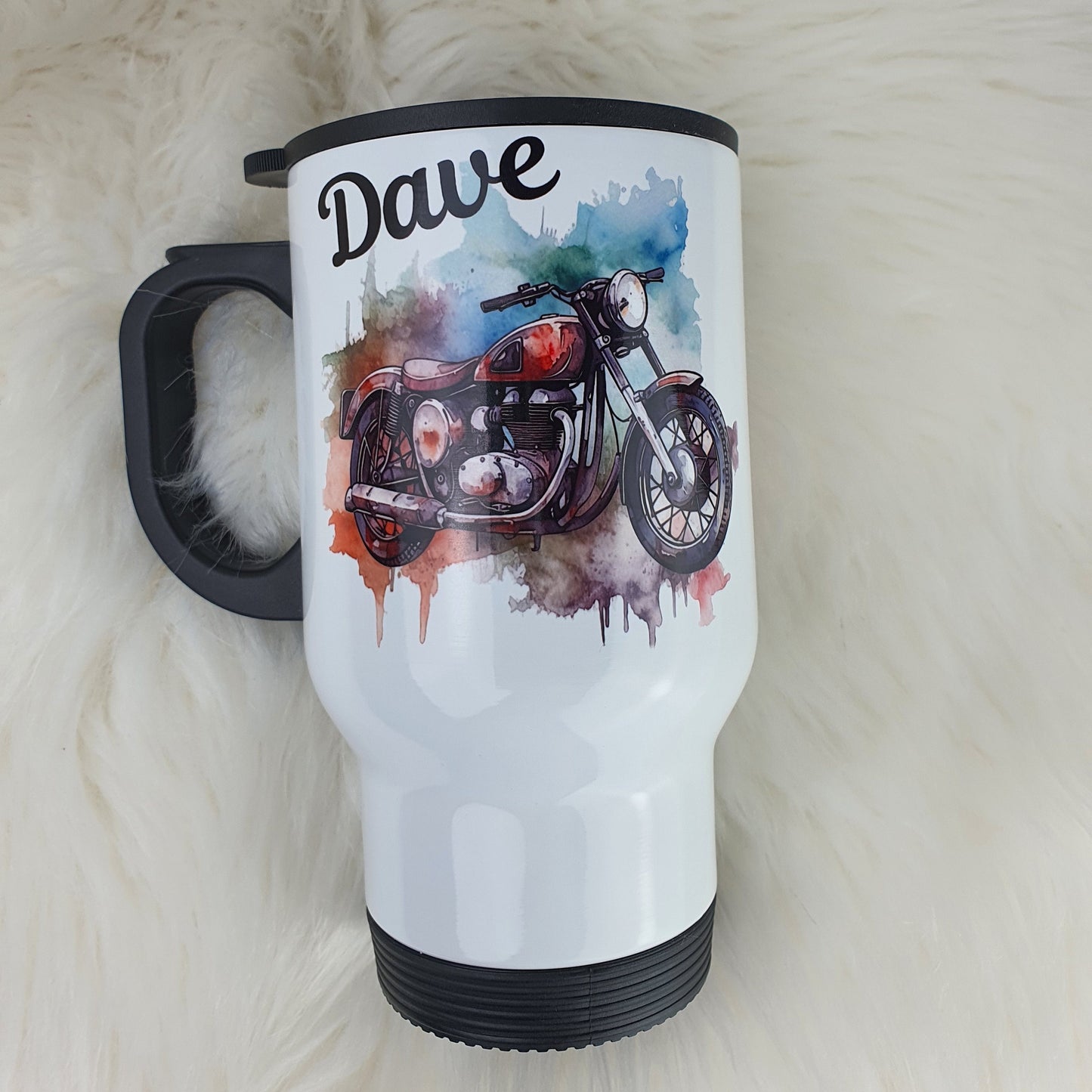 Personalised Hot Drink Travel mug Father's Day Gift, Custom Travel Mug, Motorcycle Gift for Him, Photo Travel Mug, Stainless Steel cup