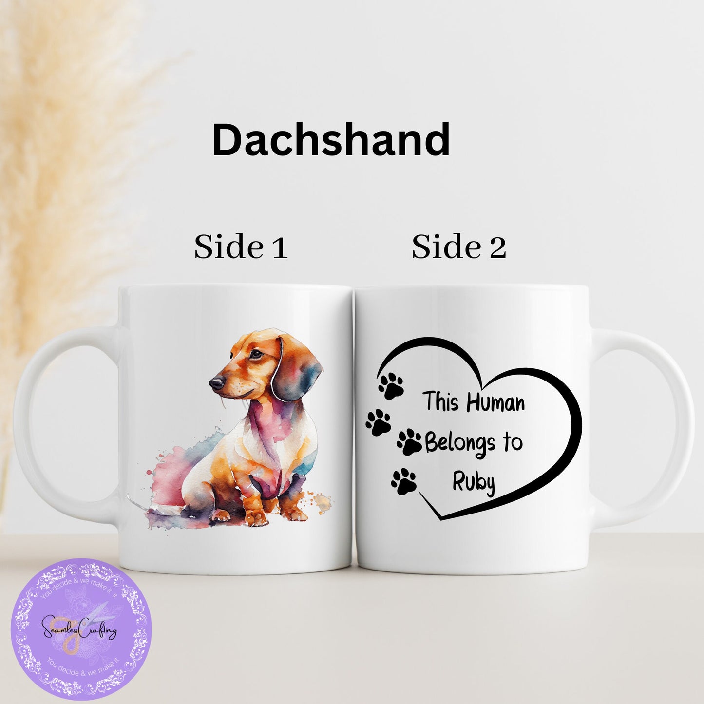 Peronalised common dog breed mug, Gift For dog owner, Custom Dog Mug, Watercolour Dog Mug, Pet Mug, Funny qoute, Silly Dog qoute cup,