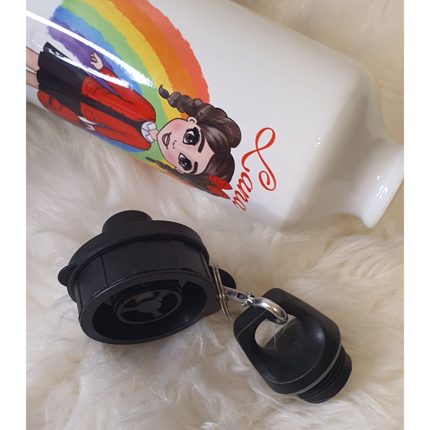 Personalised School uniform water bottle, Back to school water bottle, Nursery water bottle, Girl Character water bottle,customise with name