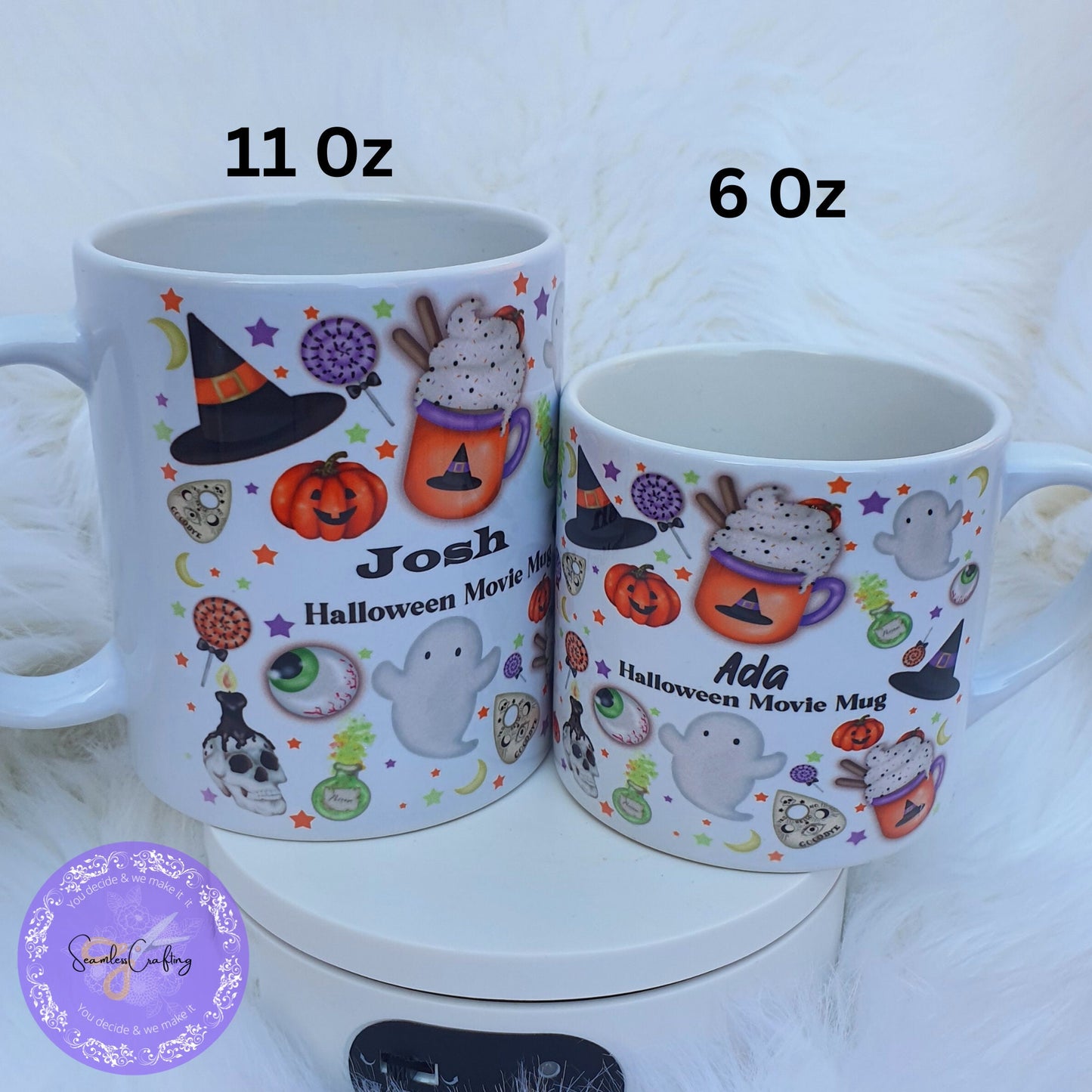 Personalised Halloween movie night mugs, Family movie night cups, Kids Halloween mugs, Family matching mugs, Kids 6oz ceramic mug