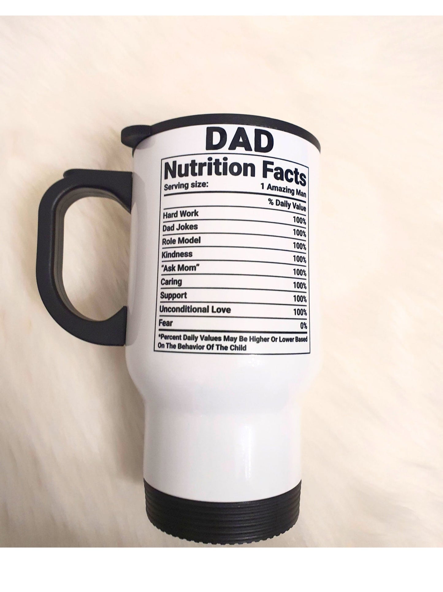 Personalised Dad Travel Mug,Father's Day Gift,Daddy Mug Gift, Gift For Him, Dad Nutrition Fact,Present For Dad,Pop Travel Mug,Dad Funny Mug