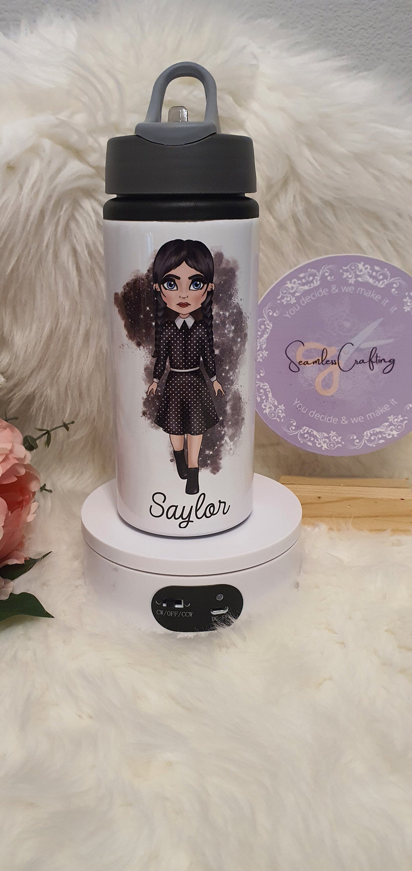 Wednesday Water Bottle, Birthday Gift For Kids, Back to school, Wednesday inspired, Personalised Gift For Girls, Sport Bottle, Water Botttle