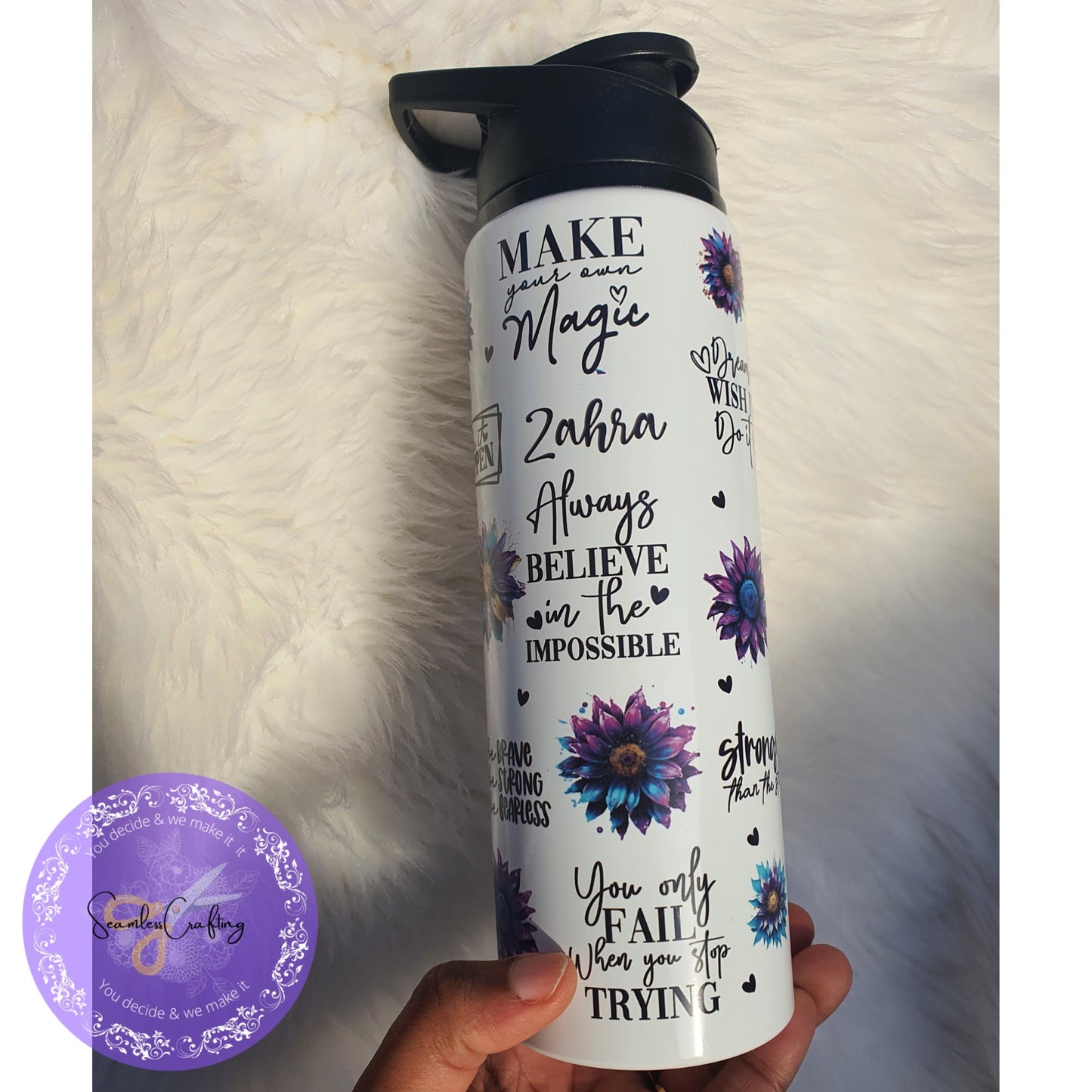 Daily Manifestation Positive Reminders bottle, Mental Health Awareness, Positive affirmation self-love mindset bottle Wellbeing & self-care