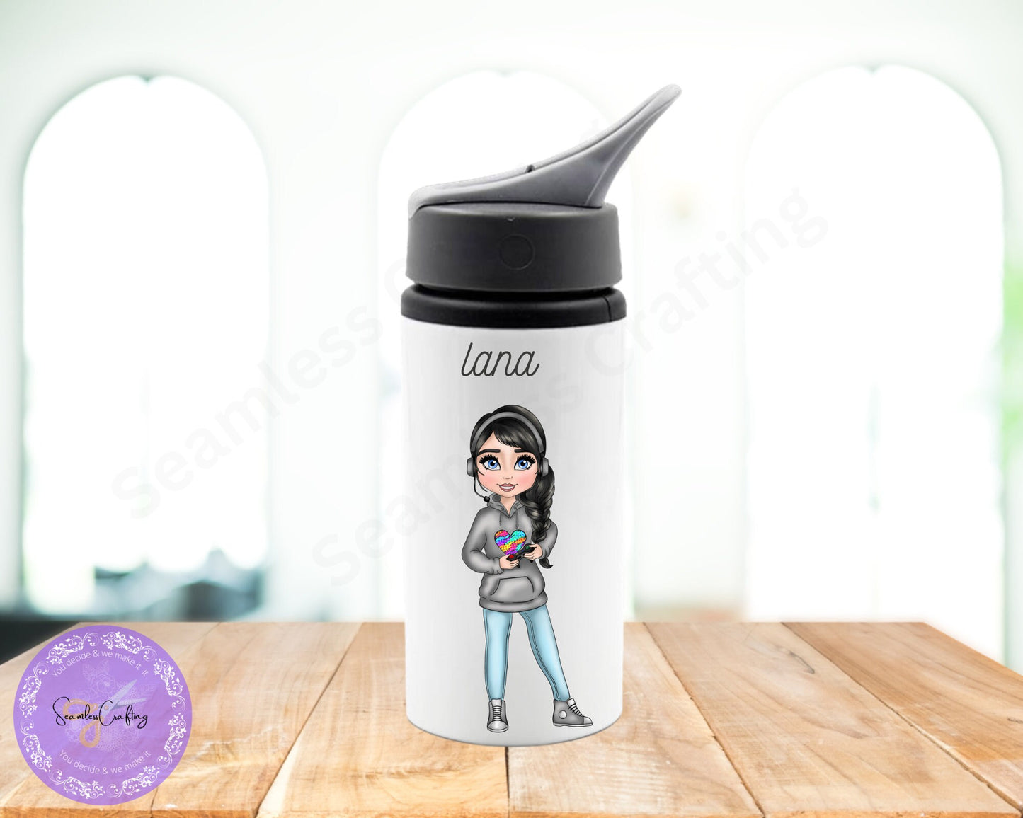 Personalised Gaming bottle, Teens Gifts, Xbox, Customised drinking water bottle for gamer, PS5, Gamer girl Gift