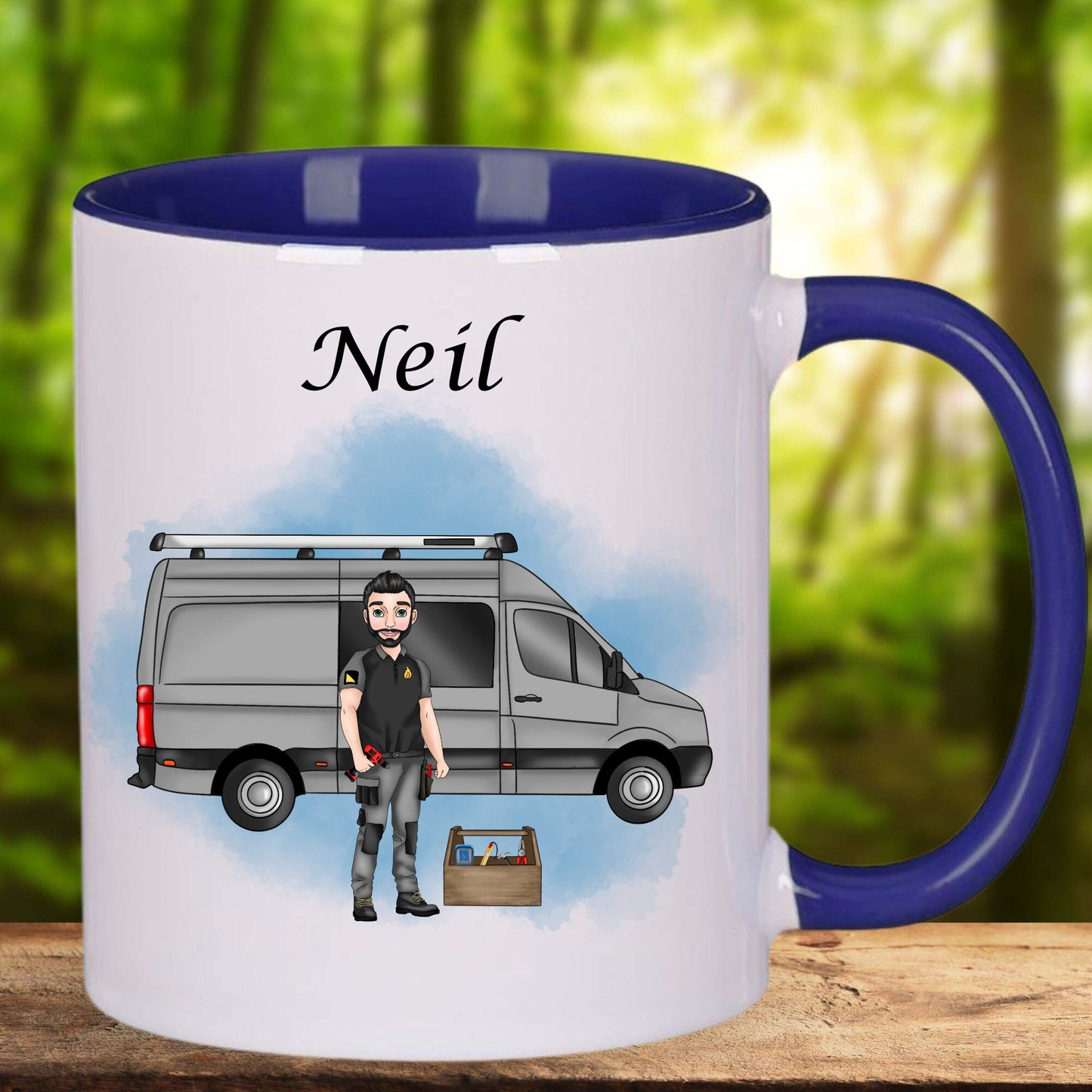 Personalised Gas Engineer travel mug, Gas Heating Male Character gift, Thank you gift for boiler workman, Boilermaker mug Gif, Gifts for him