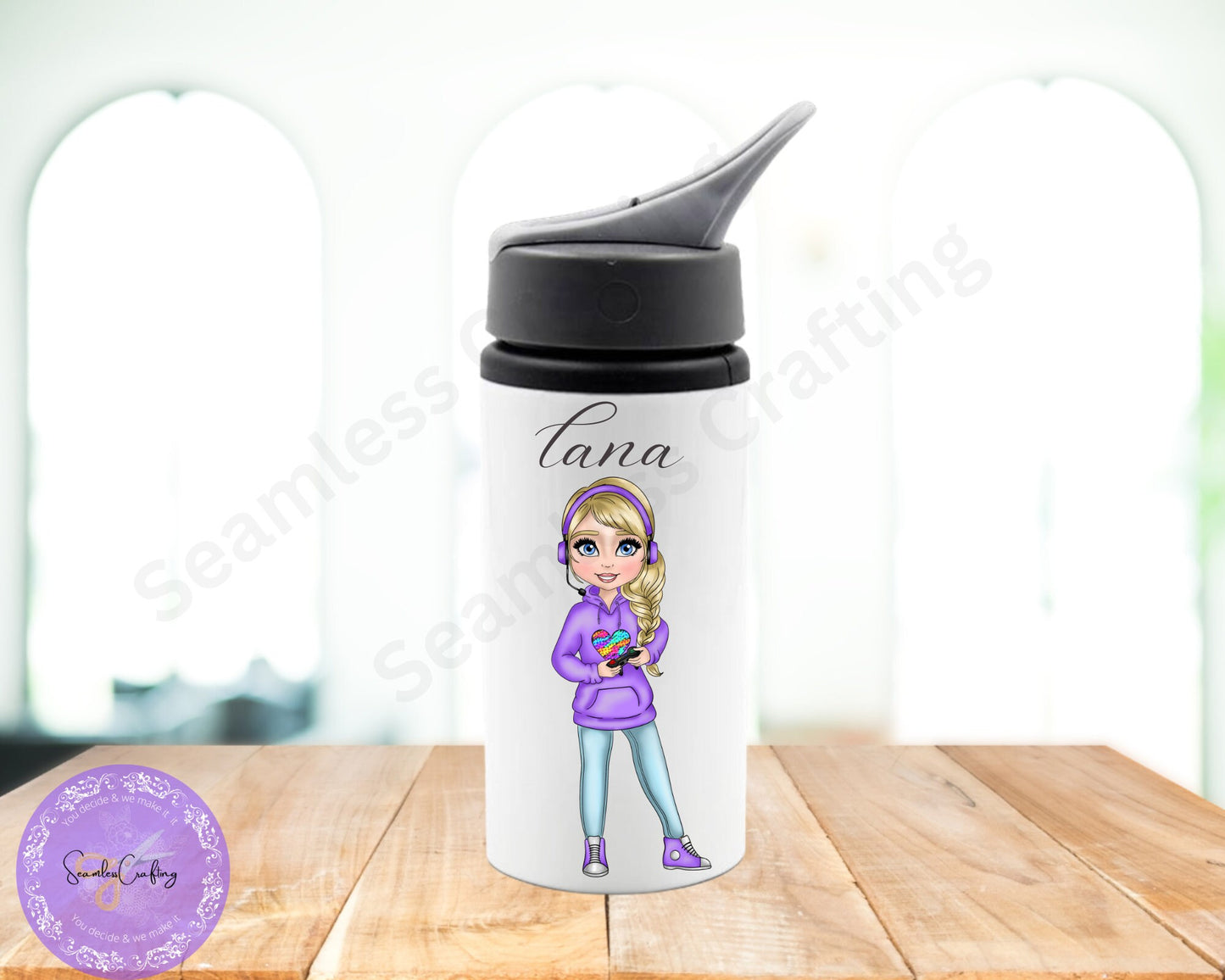 Personalised Gaming bottle, Teens Gifts, Xbox, Customised drinking water bottle for gamer, PS5, Gamer girl Gift