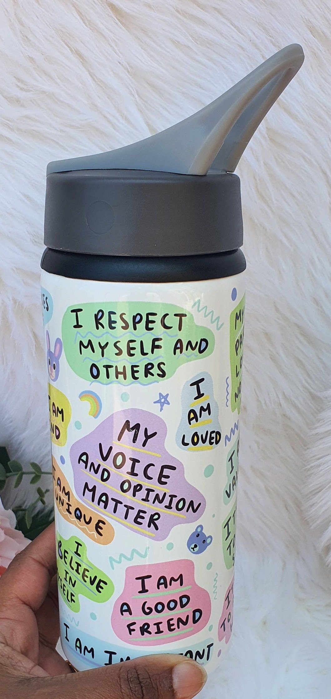 Personalised Kids Daily Affirmation Bottle, Tumbler, Kids Daily Affirmation , Hydration Kids Bottle, Boost Self-Esteem and Confidence , PE