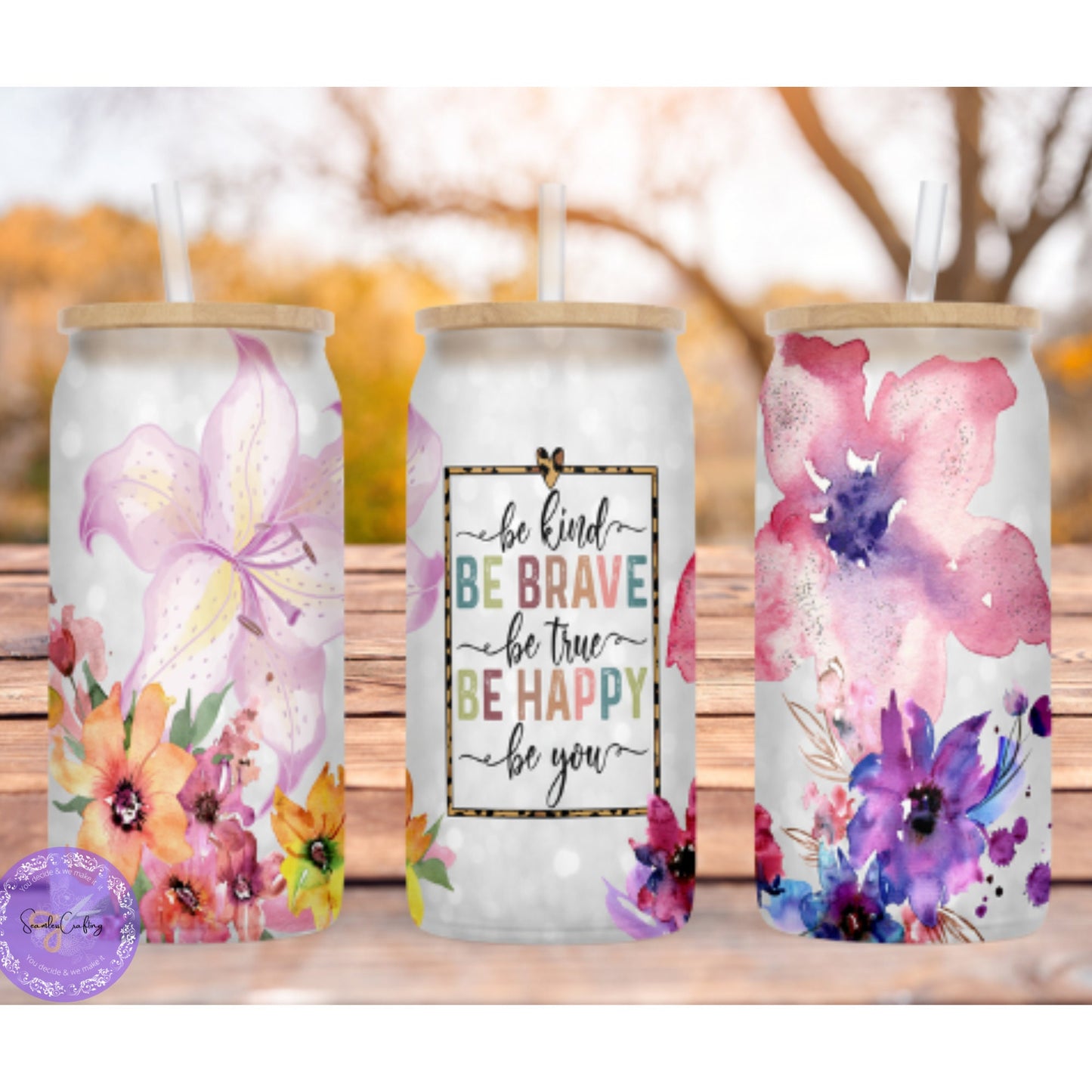 Personalised positive affirmation glass cup, Empowerment glass cup, Gift For Her, Iced coffee Cup, Self-love, Positive Wording, Be Kind
