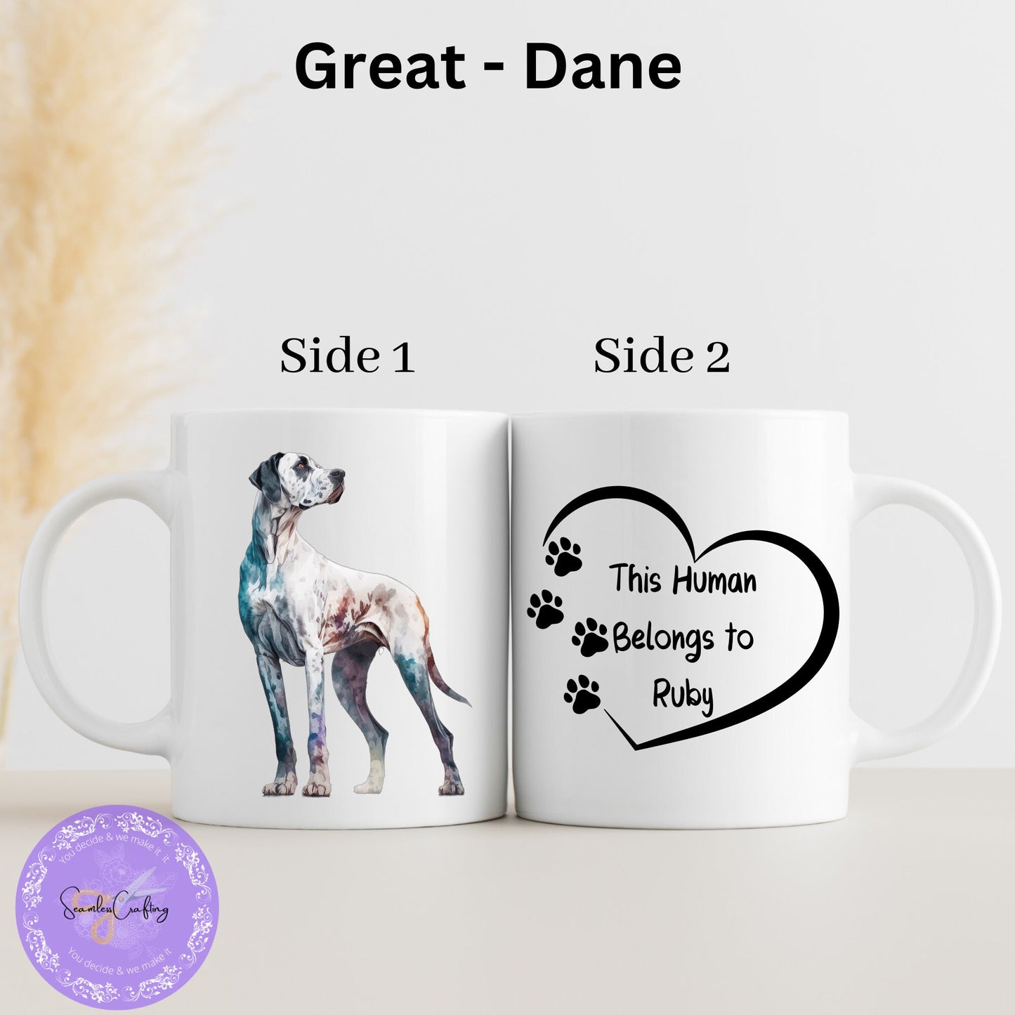 Peronalised common dog breed mug, Gift For dog owner, Custom Dog Mug, Watercolour Dog Mug, Pet Mug, Funny qoute, Silly Dog qoute cup,