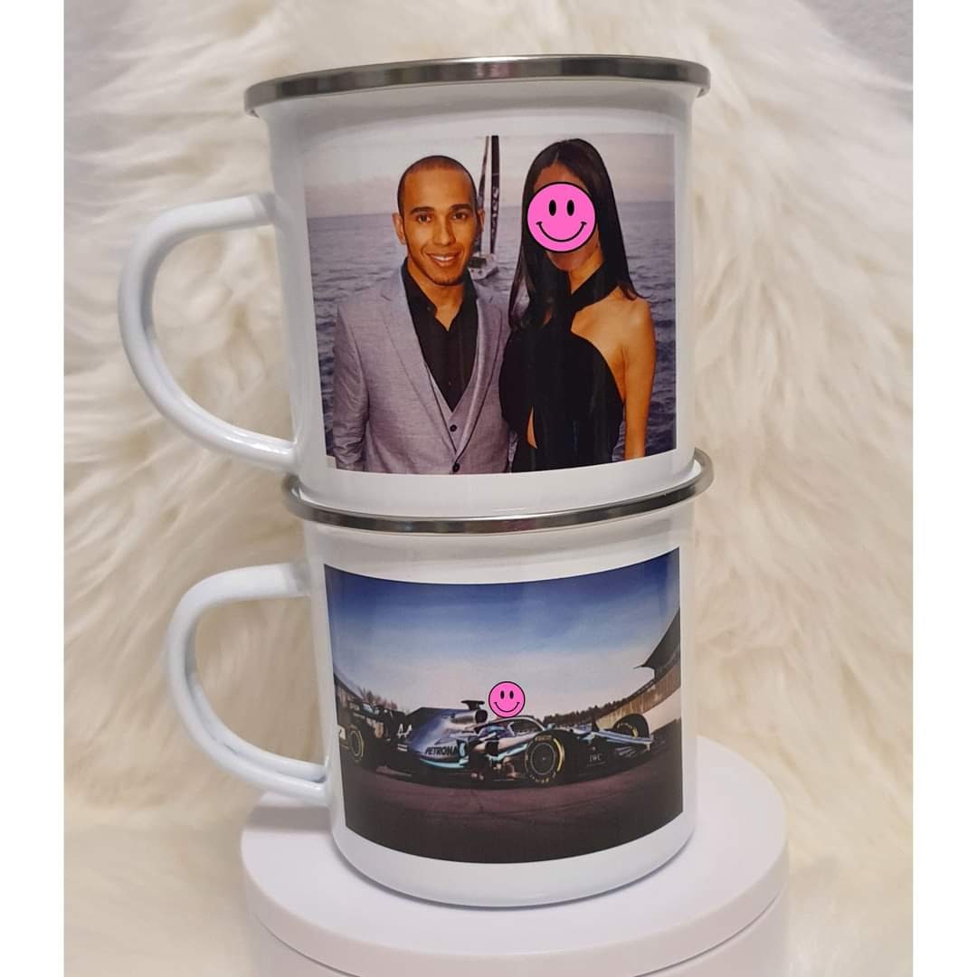 Personalised Enamel Mug with any logo or image Anti- Shatter kids mugs Photo Mug Business logo bespoke enamel Mug Brand Business logo Mug