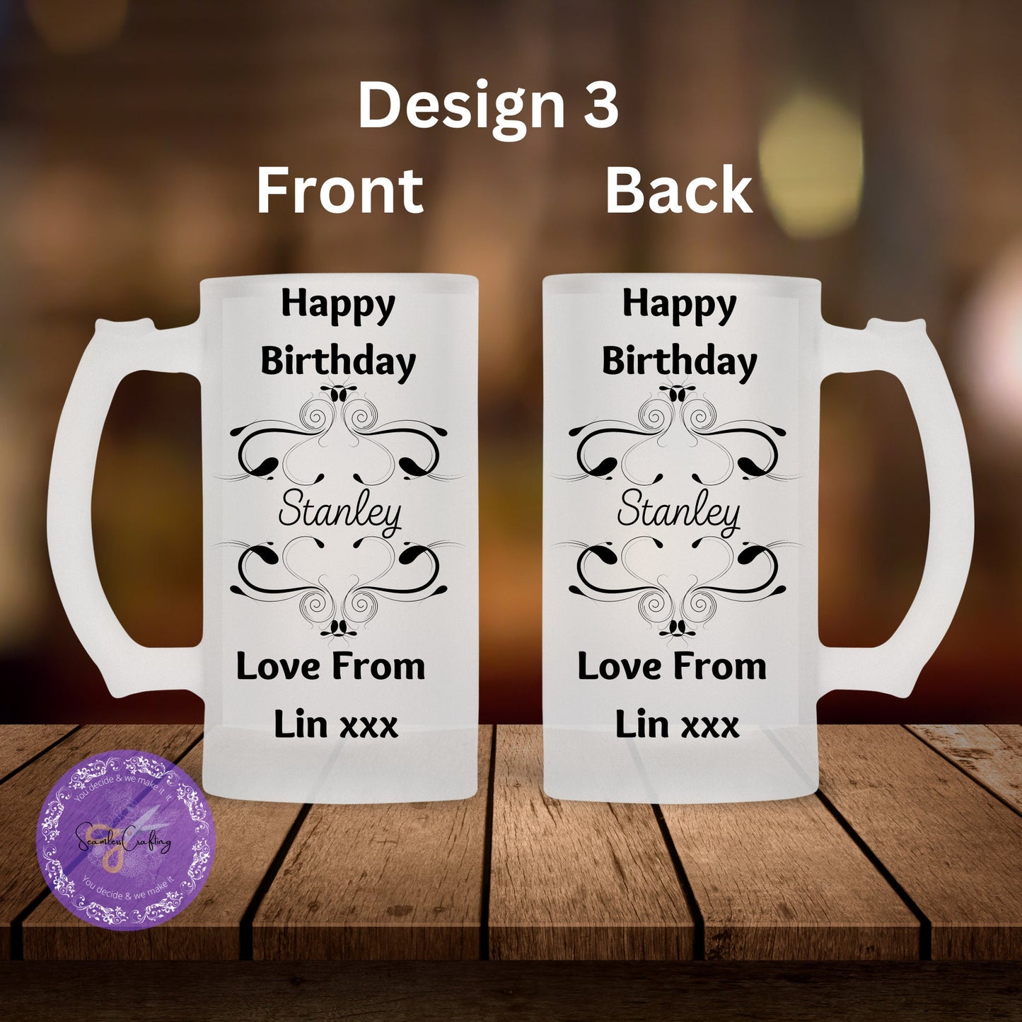Personalised Beer Mug Tankard, Father's Day Gift, Beer mug Gift, Father's Day gifts from kids, Gift For Him, Custom Glass beer, custom glass