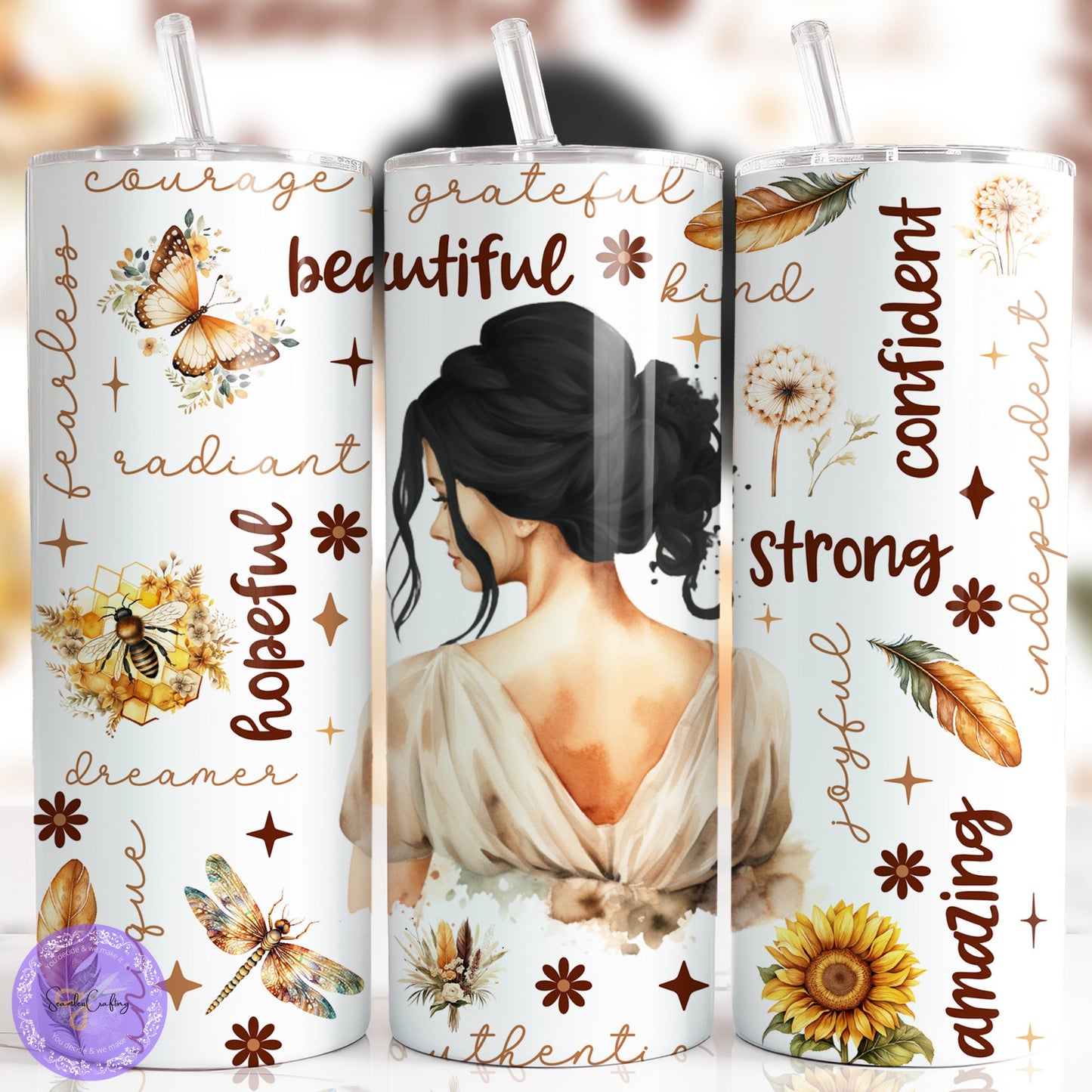 Inspirational Tumbler cup, Self-care, Gratitude, self-love, Different hair colours, Daily motivation, wellbeing tumbler, Mental Health