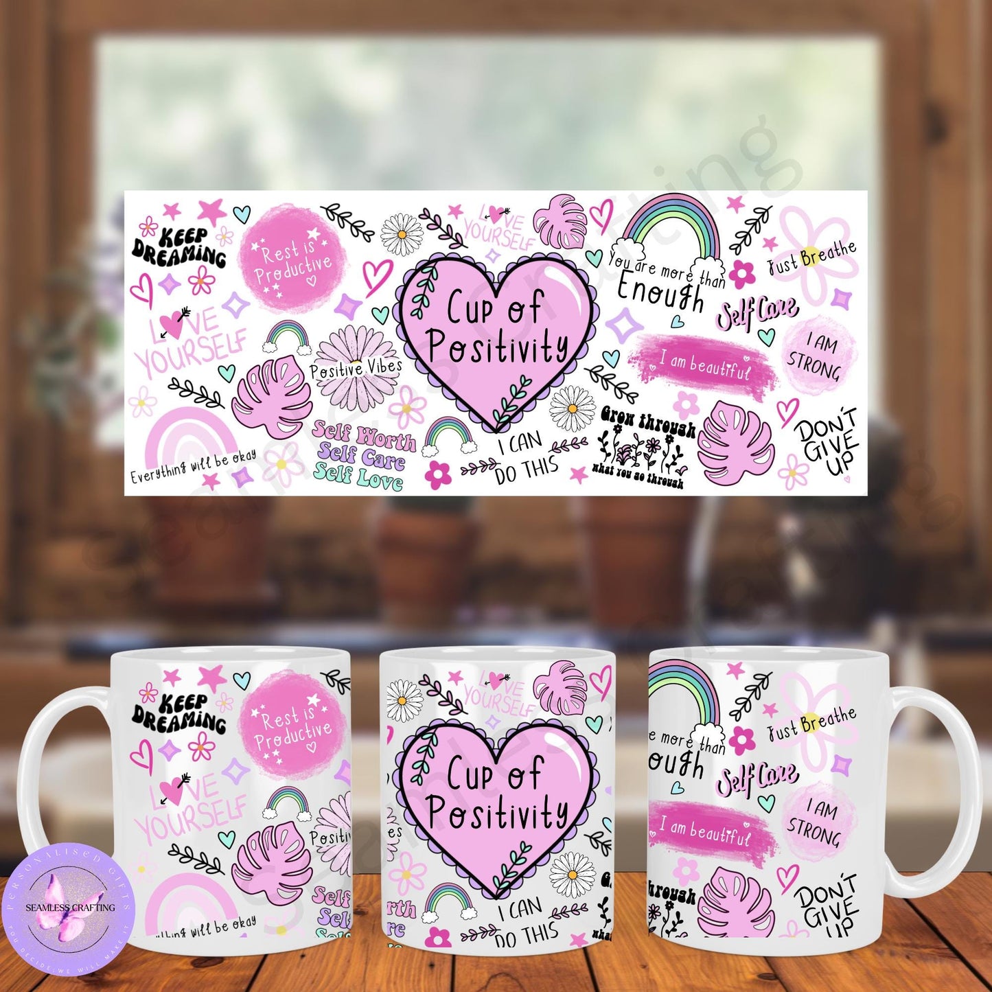 Daily Manifestation Positive Reminders Tumbler Cup, Mental Health Awareness, Positive affirmation self-love travel mug, All About me