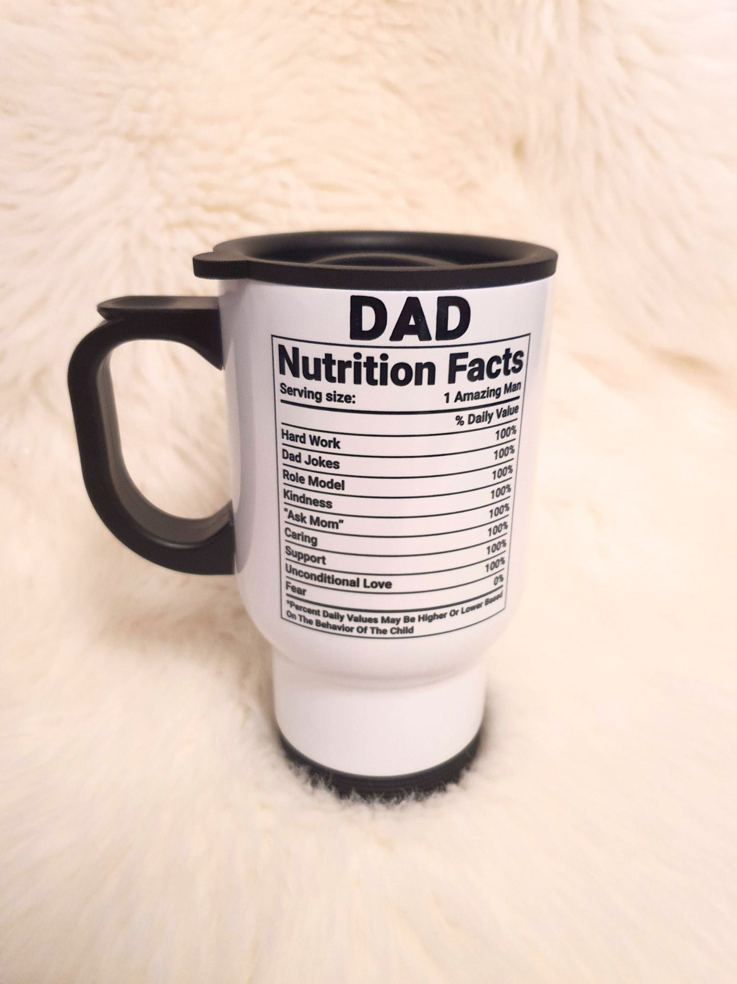 Personalised Dad Travel Mug,Father's Day Gift,Daddy Mug Gift, Gift For Him, Dad Nutrition Fact,Present For Dad,Pop Travel Mug,Dad Funny Mug