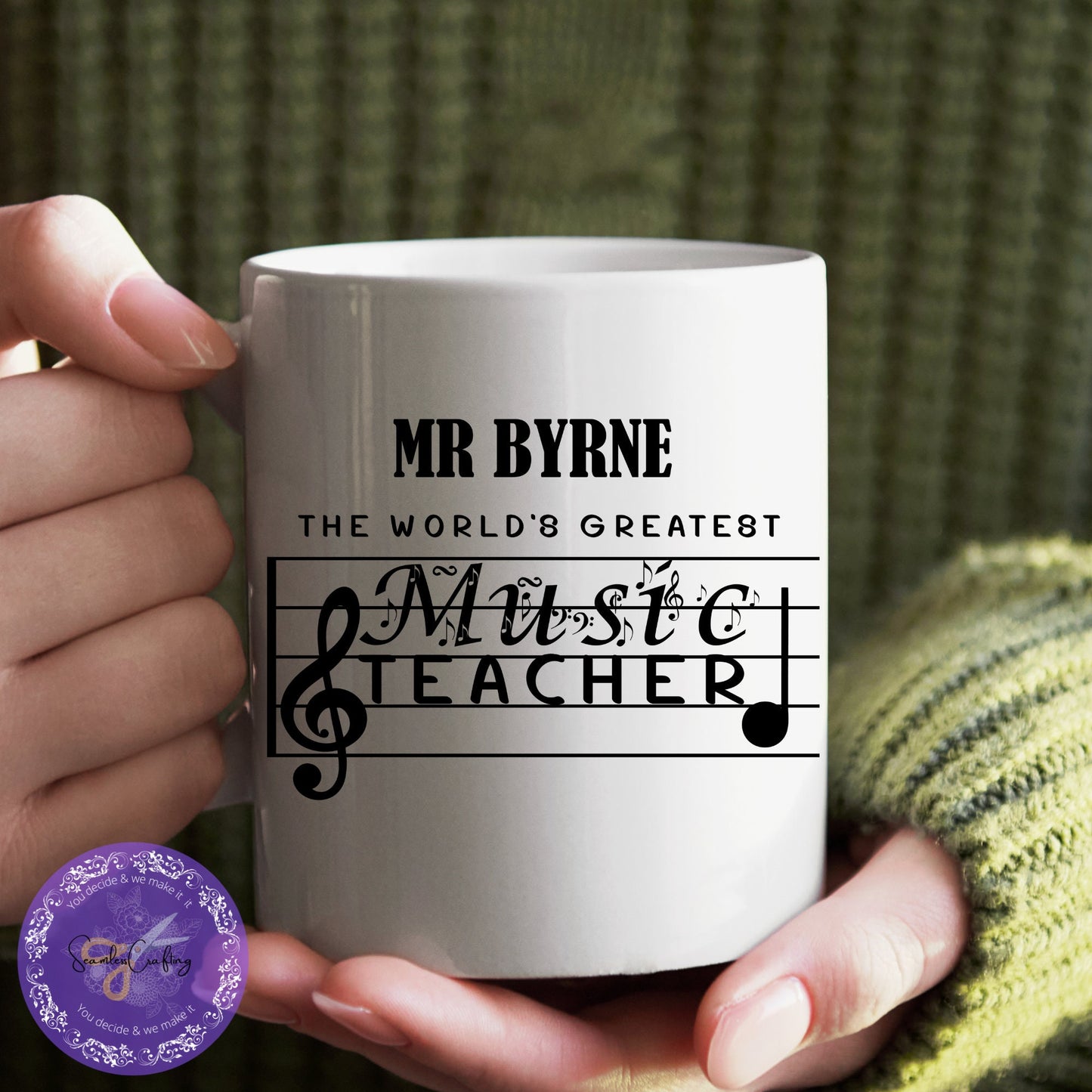 Personalised Music Teacher Gif Mug, Music Note Mug, Teacher appreciation gift mug, Musician Gift Cup, Music Lover, Gift For Music Teacher