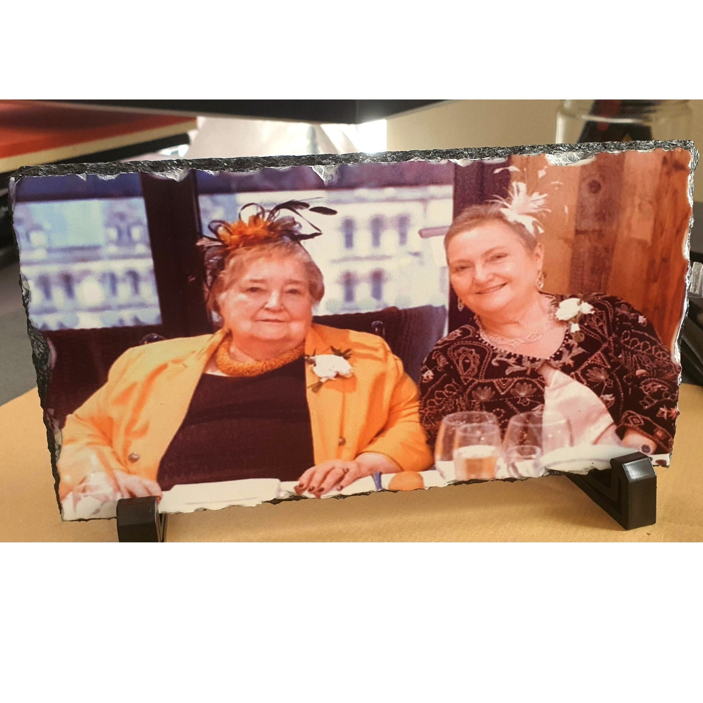 Personalised memorial photo slate, in memory of dad, mum,grandmother,granddad, grave memorial, Sympathy gift, Rectangular Rock Slate
